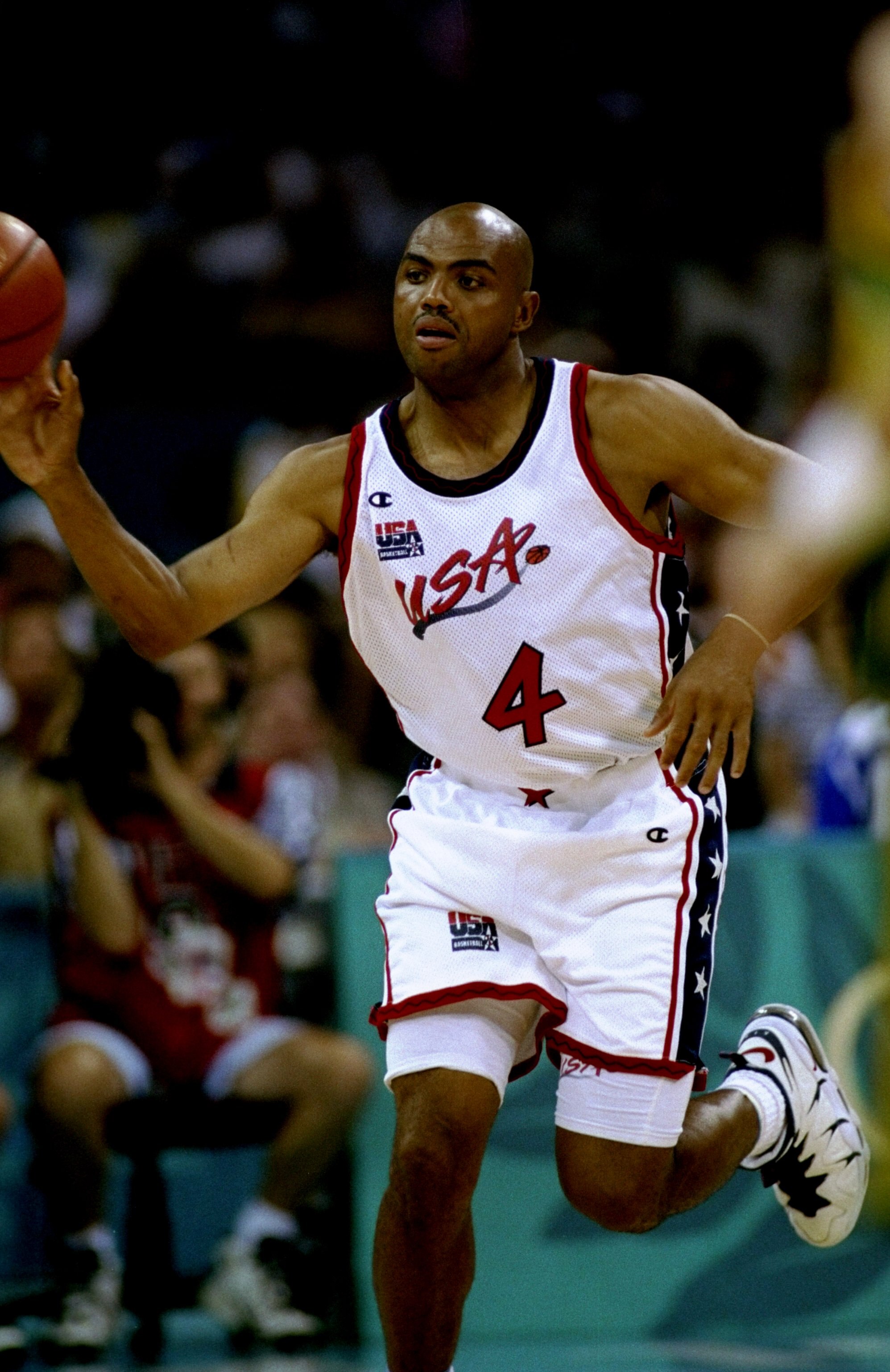 1 Aug 1996:  Charles Barkley of the Dream Team dribbles up court during the USA v Australia men's basketball game at the Georgia Dome at the 1996 Centennial Olympic Games in Atlanta, Georgia. Mandatory Credit: Rick Stewart  /Allsport
