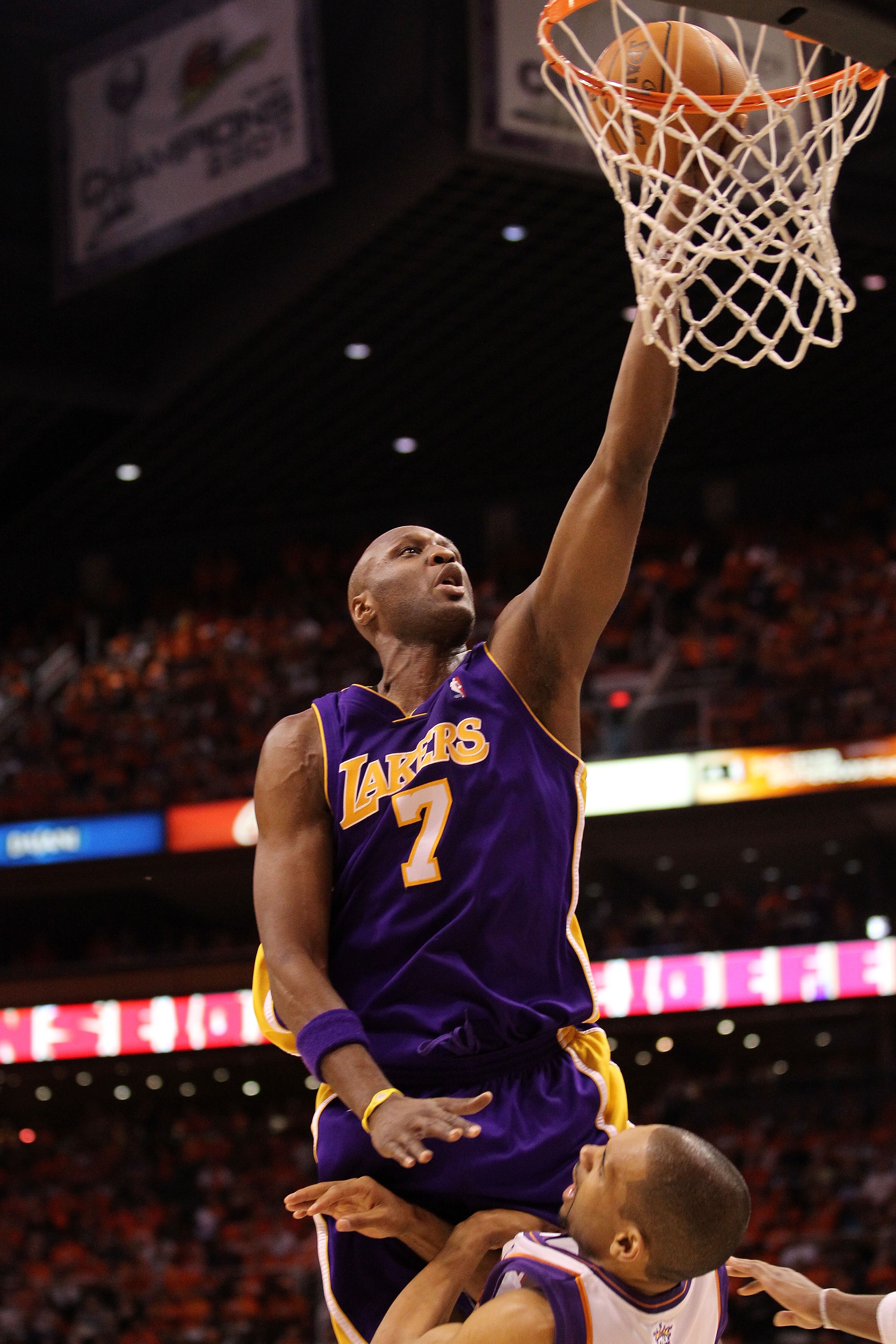PHOENIX - MAY 29:  Lamar Odom #7 of the Los Angeles Lakers goes up for a shot against the Phoenix Suns in the second quarter of Game Six of the Western Conference Finals during the 2010 NBA Playoffs at US Airways Center on May 29, 2010 in Phoenix, Arizona