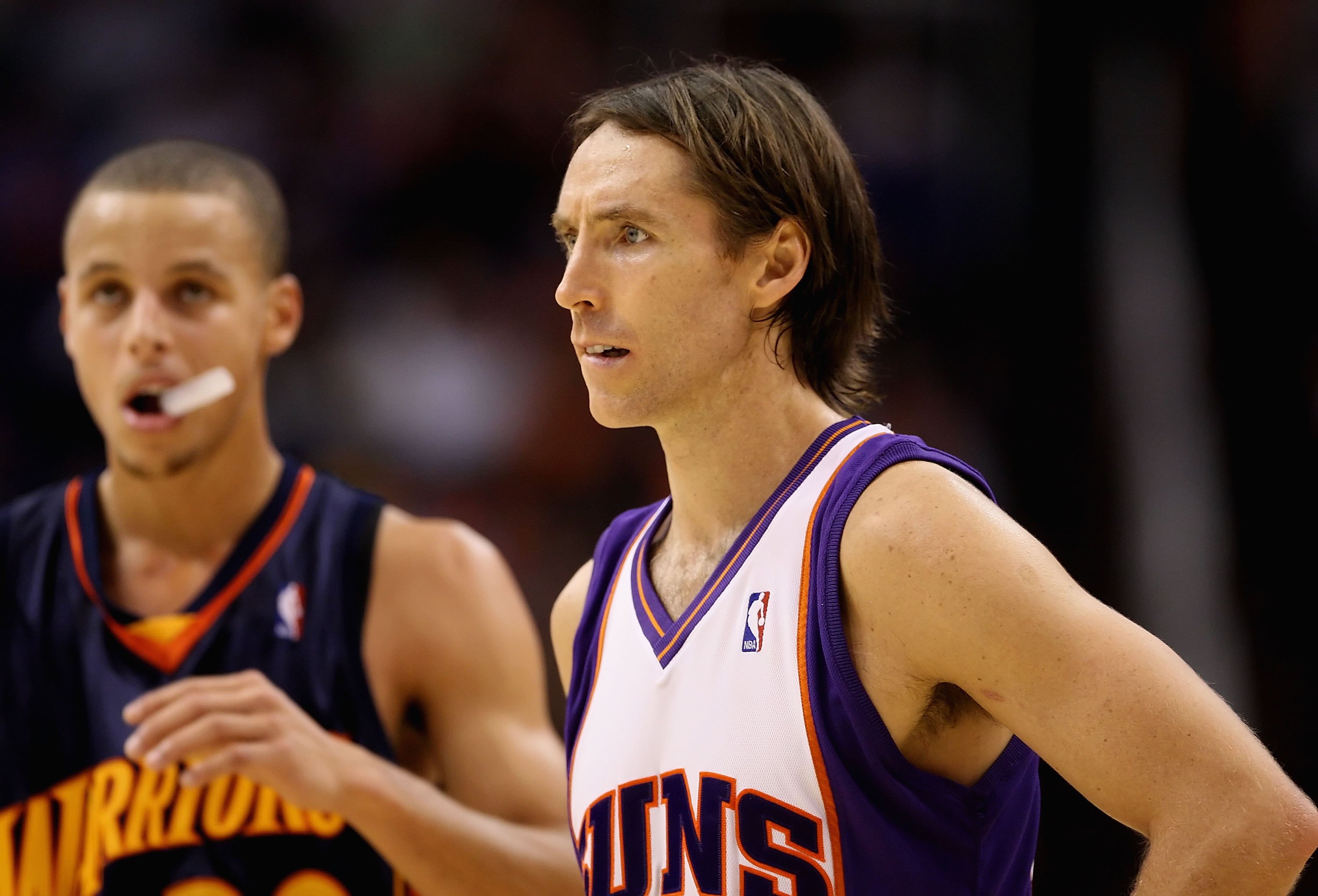 PHOENIX - OCTOBER 30:  Steve Nash #13 of the Phoenix Suns during the NBA game against the Golden State Warriors at US Airways Center on October 30, 2009 in Phoenix, Arizona.  The Suns defeated the Warriors 123-101.   NOTE TO USER: User expressly acknowled