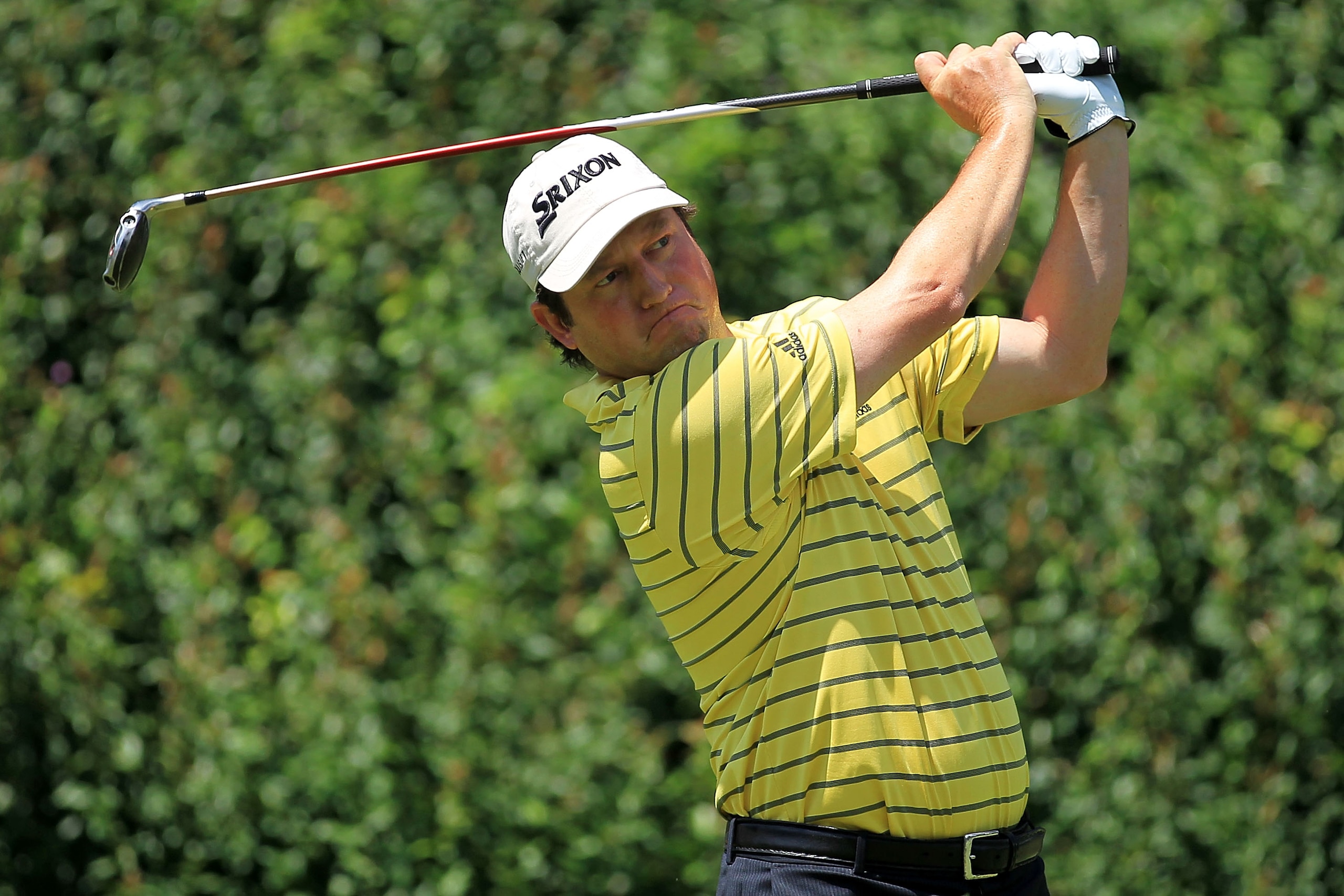 ETOBICOKE, ON - JULY 25: Tim Clark plays off the first tee during the final round of the 2010 RBC Canadian Open at St. George's Golf and Country Club on July 25, 2010 in Etobicoke, Canada.  (Photo by Chris McGrath/Getty Images)