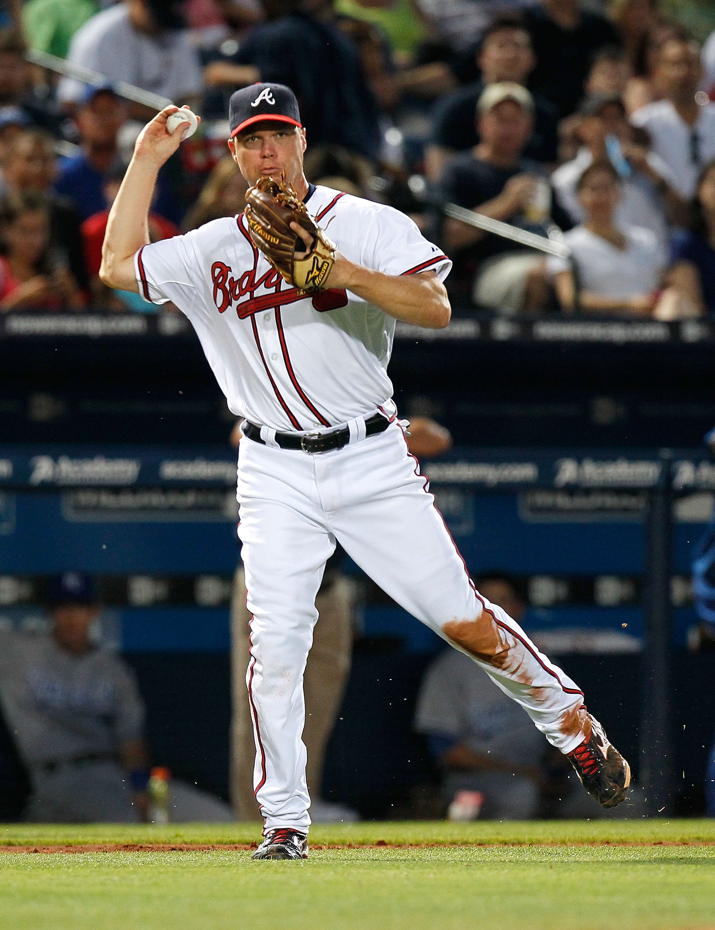 ATLANTA - JUNE 19:  Chipper Jones #10 of the Atlanta Braves against the Kansas City Royals at Turner Field on June 19, 2010 in Atlanta, Georgia.  (Photo by Kevin C. Cox/Getty Images)