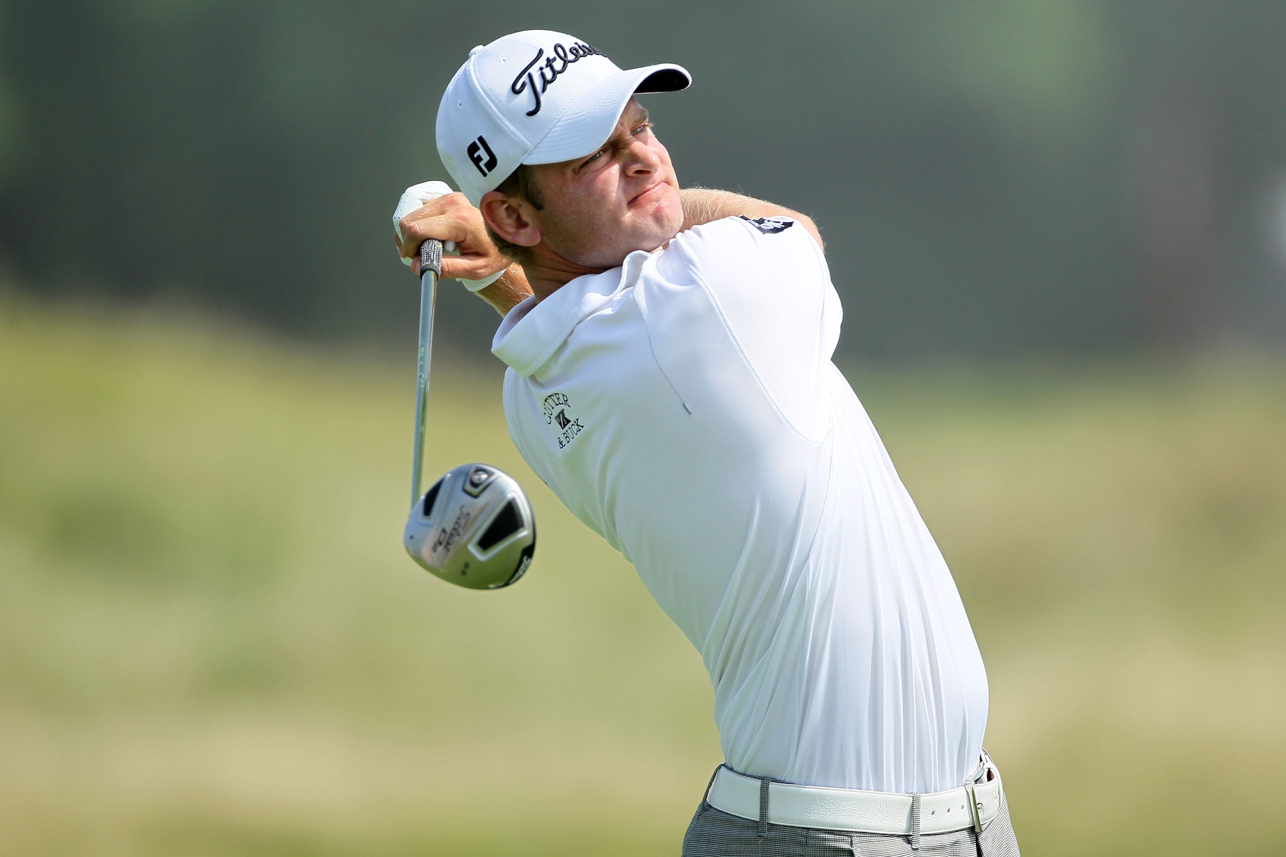 KOHLER, WI - AUGUST 12:  John Merrick hits his tee shot on the second hole during the first round of the 92nd PGA Championship on the Straits Course at Whistling Straits on August 12, 2010 in Kohler, Wisconsin.  (Photo by Andy Lyons/Getty Images)