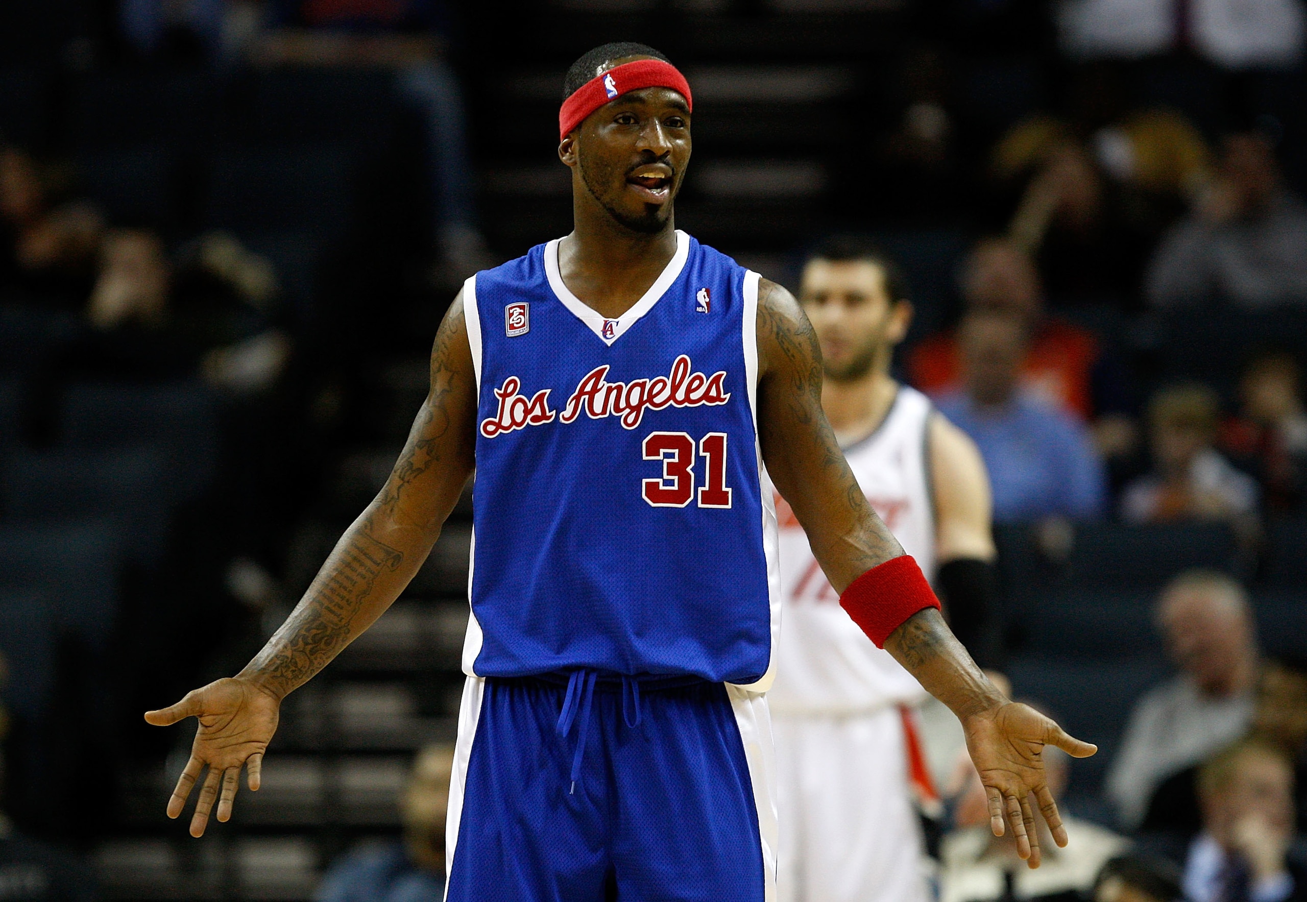 CHARLOTTE, NC - FEBRUARY 09: Ricky Davis #31 of the Los Angeles Clippers reacts to a call against the Charlotte Bobcats during their game at Time Warner Cable Arena on February 9, 2009 in Charlotte, North Carolina. NOTE TO USER: User expressly acknowledg CHARLOTTE, NC - FEBRUARY 09: Ricky Davis #31 of the Los Angeles Clippers reacts to a call against the Charlotte Bobcats during their game at Time Warner Cable Arena on February 9, 2009 in Charlotte, North Carolina. NOTE TO USER: User expressly acknowledg