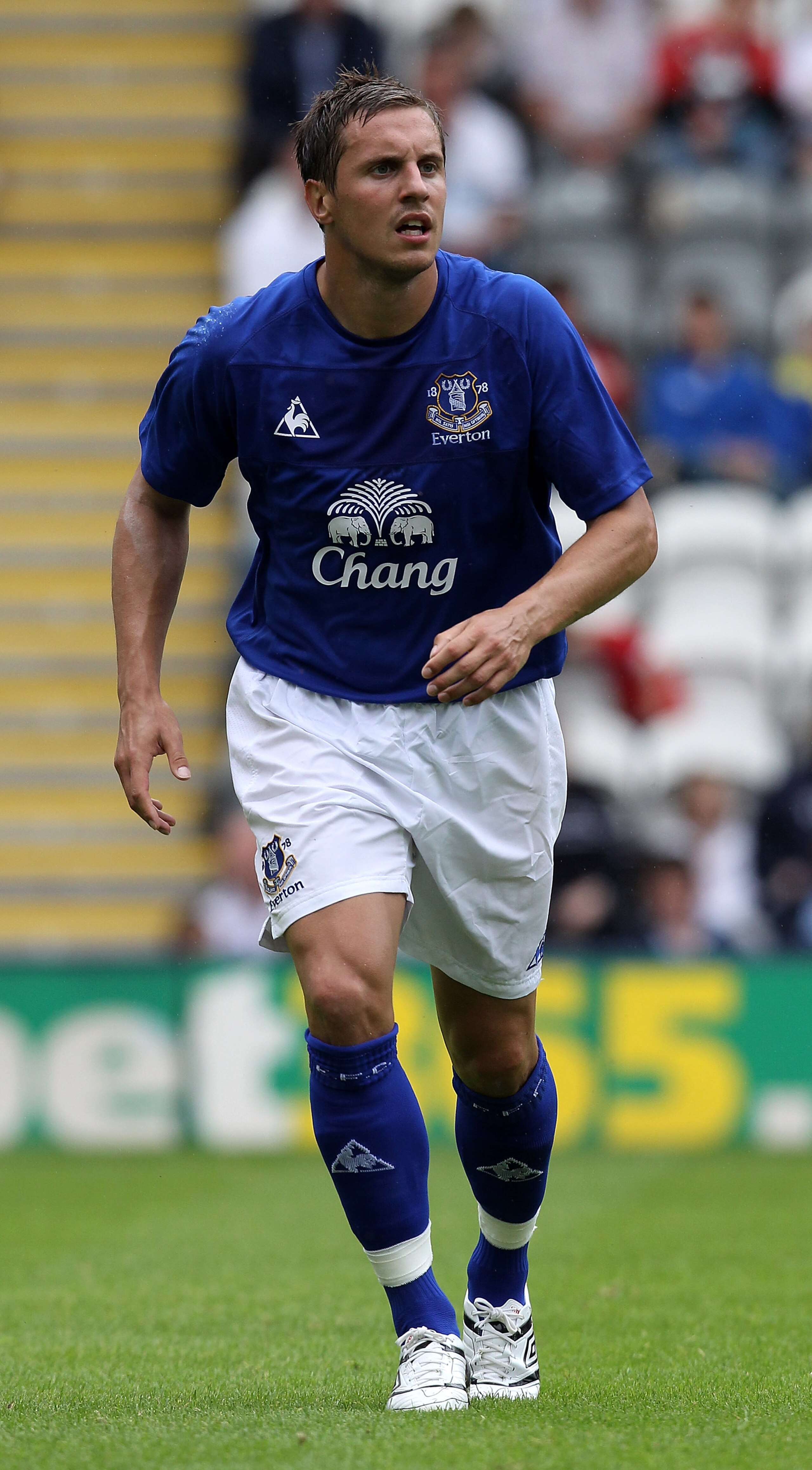 PRESTON, LANCASHIRE - JULY 24:  Phil Jagielka of Everton looks on during the pre season friendly match between Preston North End and Everton at Deepdale on July 24, 2010 in Preston, Lancashire.  (Photo by David Rogers/Getty Images)