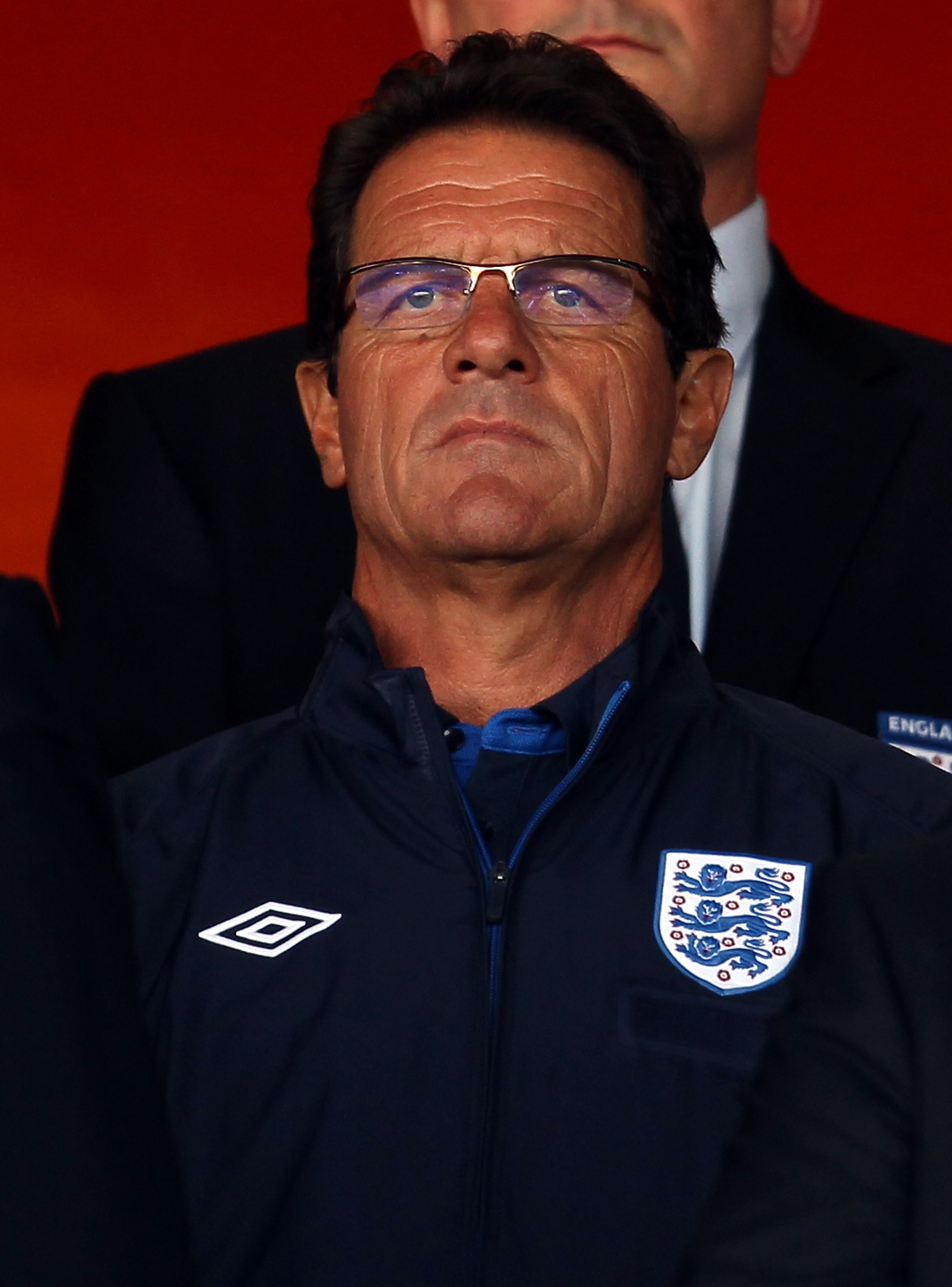 BRISTOL, ENGLAND - AUGUST 10:  England Manager Fabio Capello attends the International Friendly between England U21 and Uzbekistan U21 at Ashton Gate on August 10, 2010 in Bristol, England.  (Photo by Bryn Lennon/Getty Images)