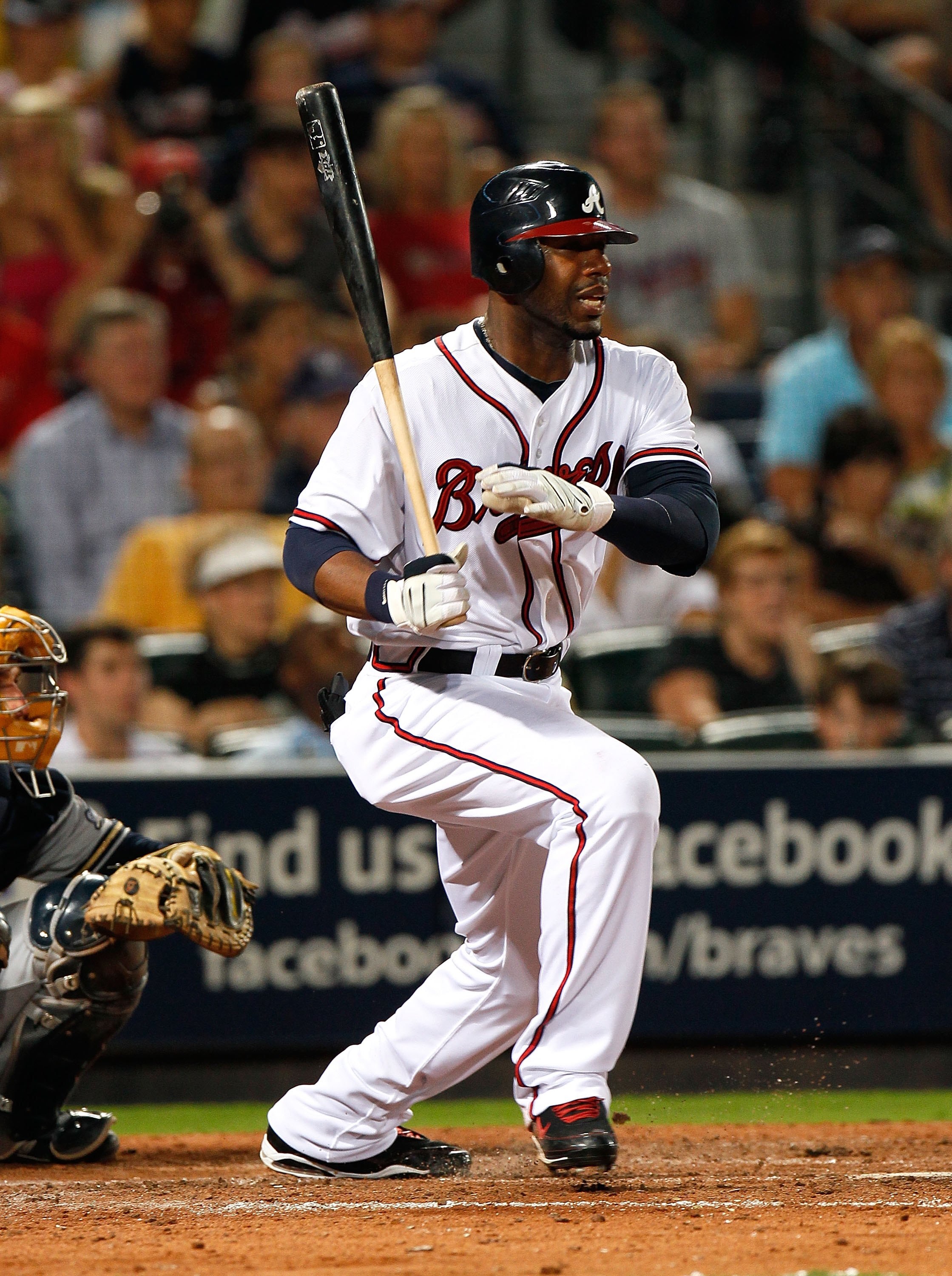 ATLANTA - JULY 15:  Jason Heyward #22 of the Atlanta Braves against the Milwaukee Brewers at Turner Field on July 15, 2010 in Atlanta, Georgia.  (Photo by Kevin C. Cox/Getty Images)
