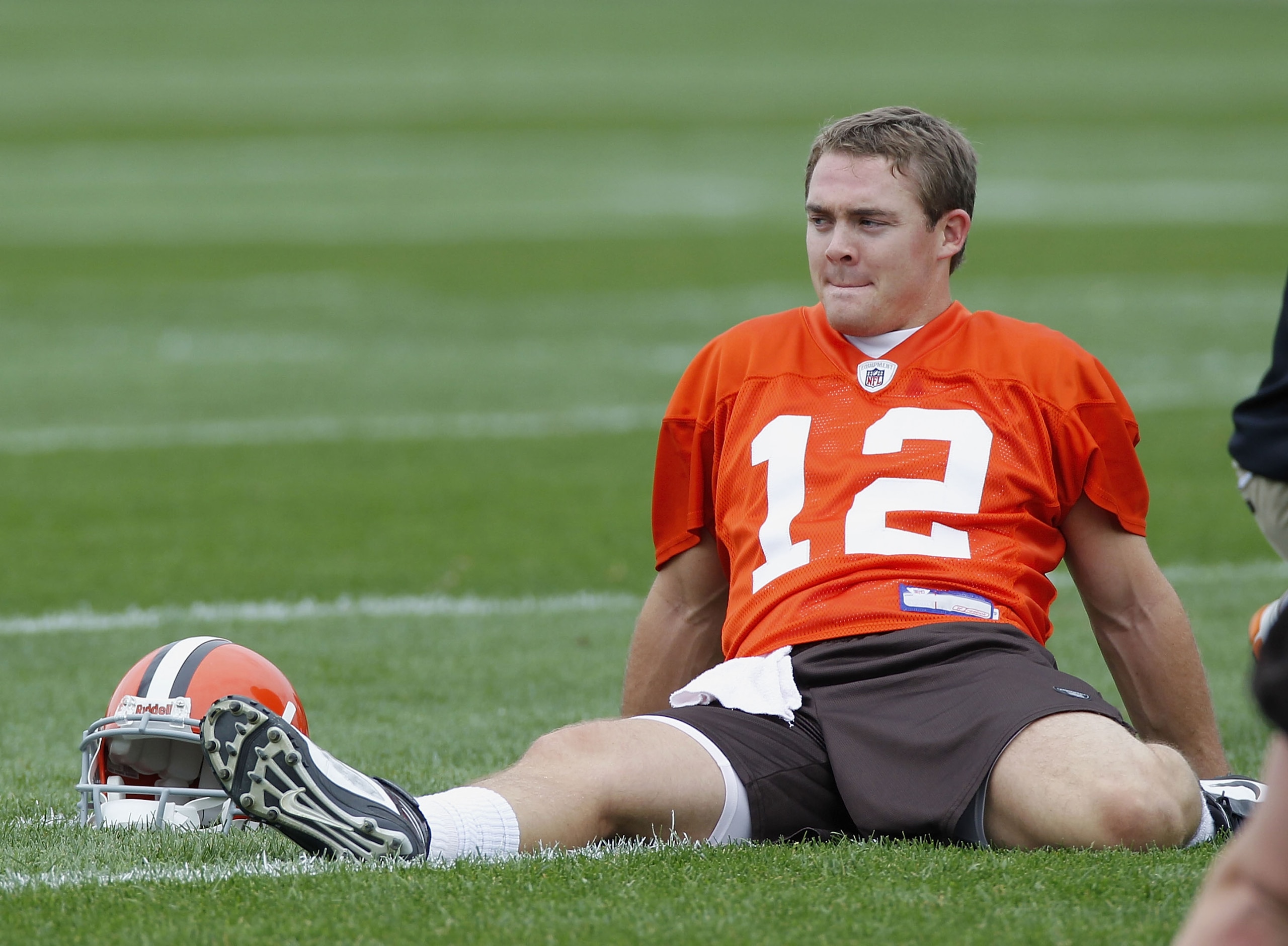 BEREA, OH - MAY 01: Colt McCoy #12 of the Cleveland Browns stretches during rookie mini camp at the Cleveland Browns Training and Administrative Complex on May 1, 2010 in Berea, Ohio. (Photo by Gregory Shamus/Getty Images) BEREA, OH - MAY 01: Colt McCoy #12 of the Cleveland Browns stretches during rookie mini camp at the Cleveland Browns Training and Administrative Complex on May 1, 2010 in Berea, Ohio. (Photo by Gregory Shamus/Getty Images)