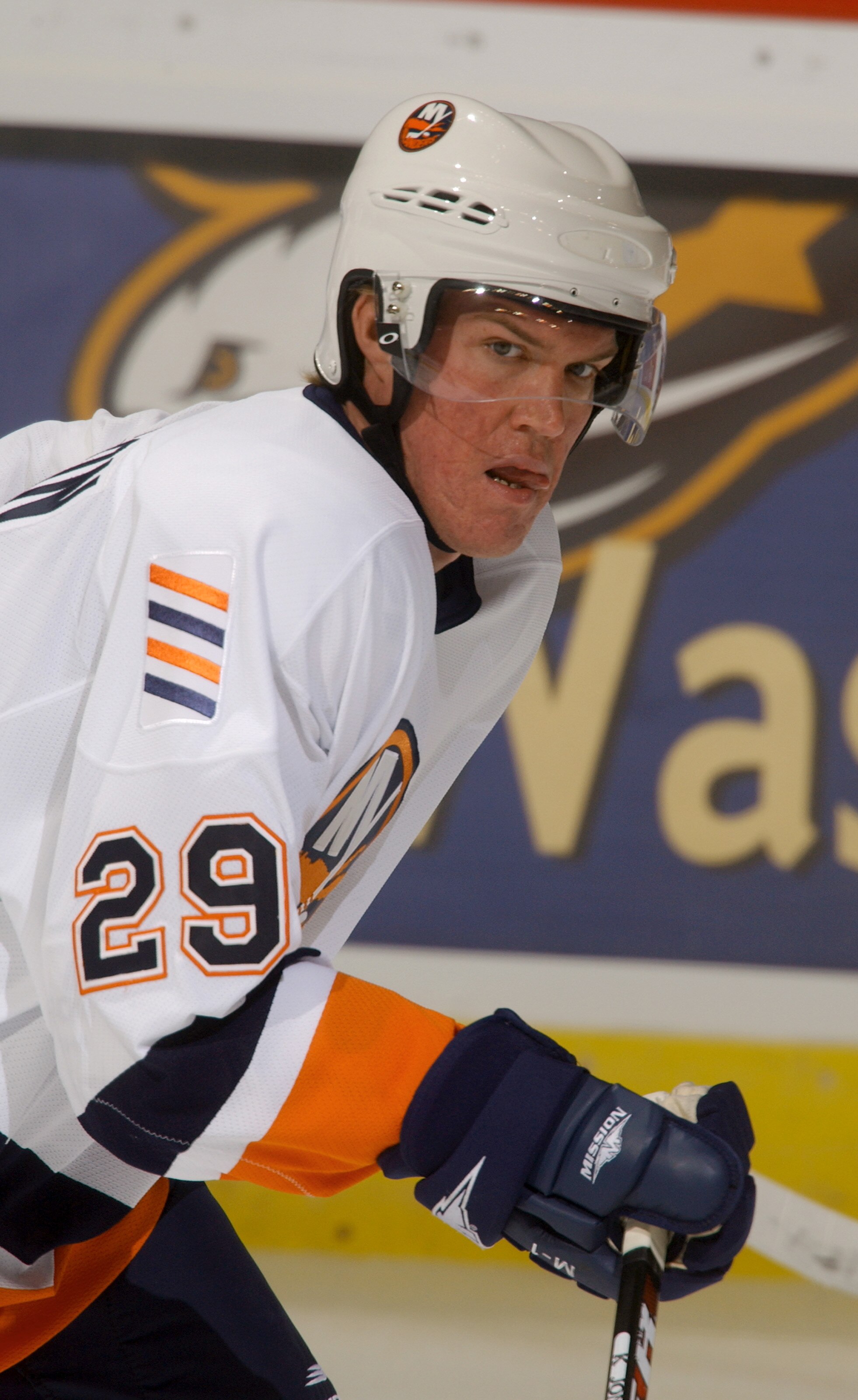 WASHINGTON - OCTOBER 9:  Kenny Jonsson #29 of the New York Islanders looks on during the game against the Washington Capitals at the MCI Center on October 9, 2003 in Washington D.C. (Photo By Mitchell Layton/Getty Images)