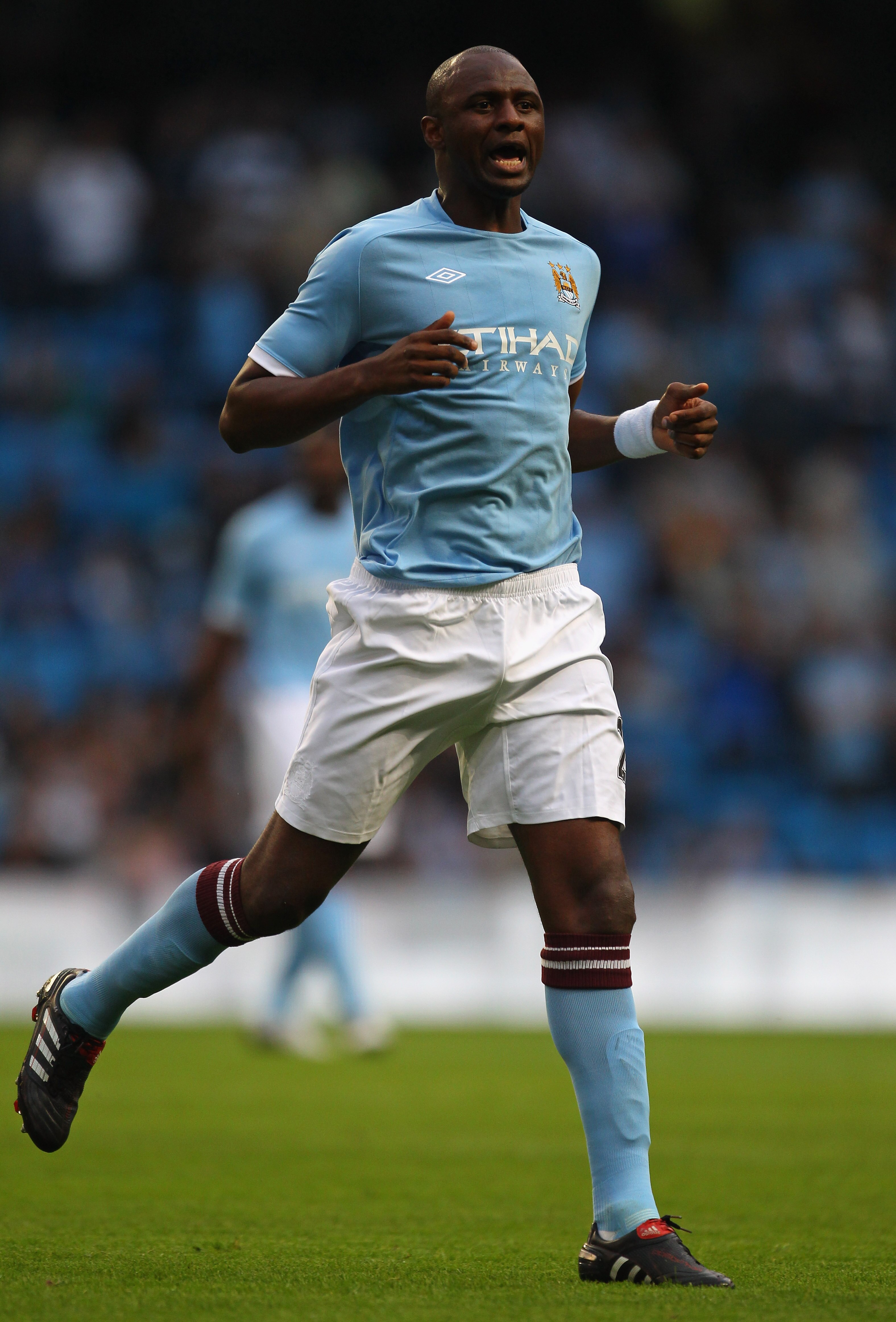 MANCHESTER, ENGLAND - AUGUST 07:  Patrick Viera of Manchester City during the pre-season friendly match between Manchester City and Valencia at the City of Manchester Stadium on August 7, 2010 in Manchester, England.  (Photo by Alex Livesey/Getty Images)