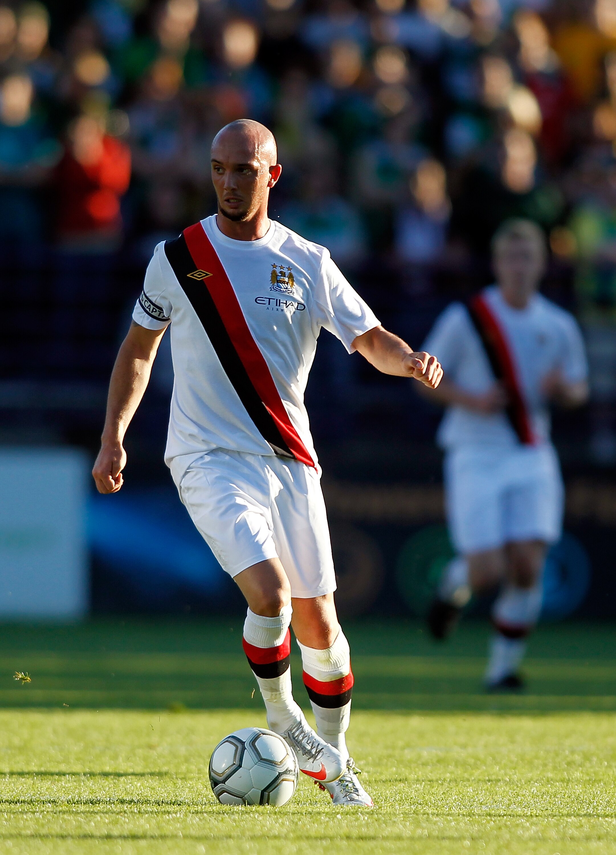 PORTLAND, OR - JULY 17:  Stephen Ireland #7 of Manchester City dribbles the ball against the Portland Timbers during a friendly match on July 17, 2010 at Merlo Field in Portland, Oregon. Manchester City topped Timbers 3-0.  (Photo by Jonathan Ferrey/Getty