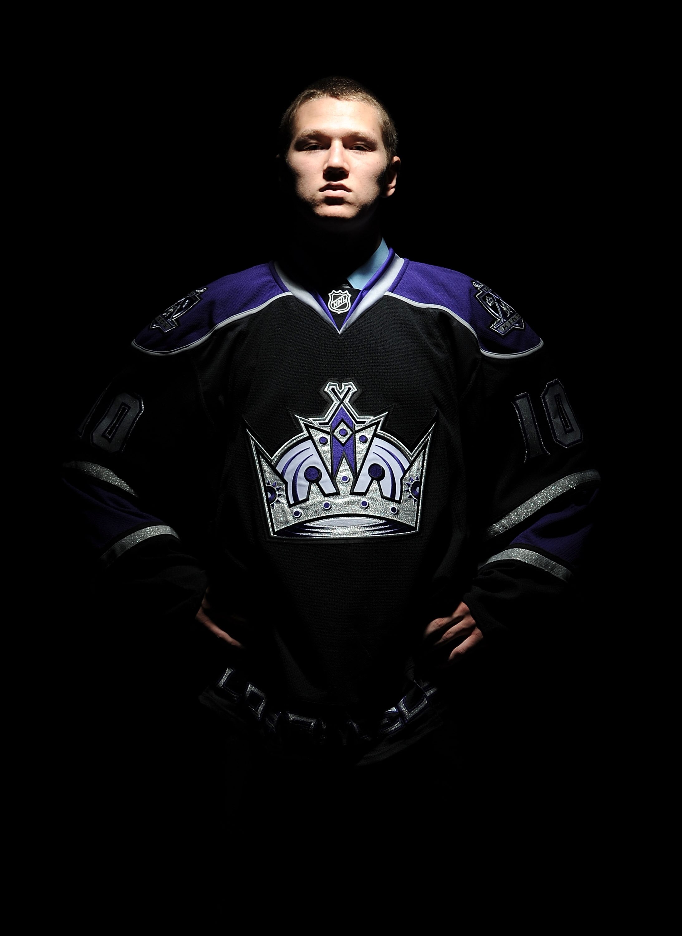 LOS ANGELES, CA - JUNE 26:  Tyler Toffoli, drafted in the third round by the Los Angeles Kings poses for a portrait during day two of the 2010 NHL Entry Draft at Staples Center on June 26, 2010 in Los Angeles, California.  (Photo by Harry How/Getty Images