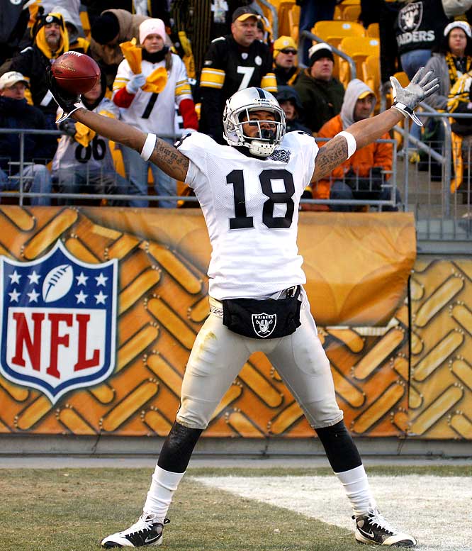 Louis Murphy celebrates a touchdown in Pittsburgh last season