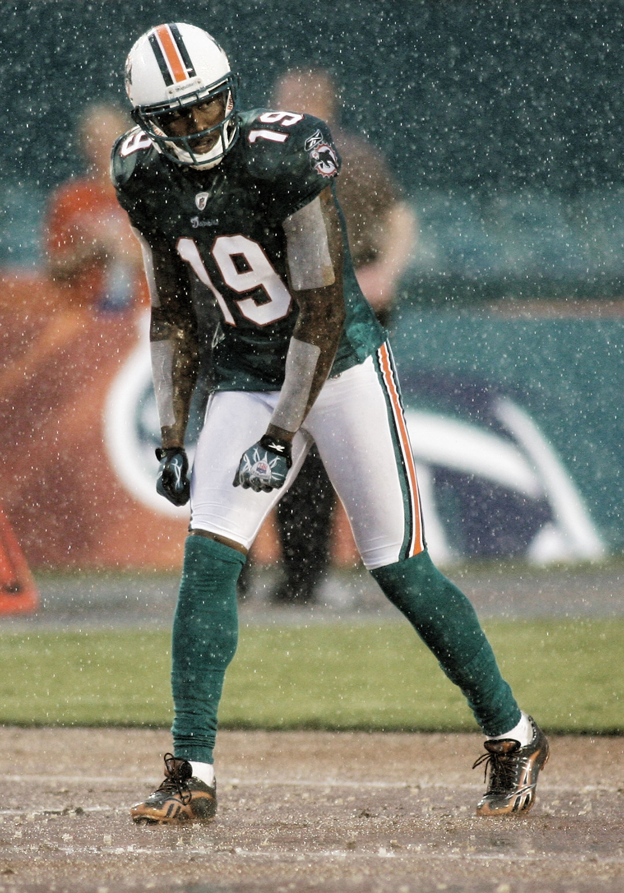 MIAMI - AUGUST 14:  Wide Receiver Brandon Marshall #19 of the Miami Dolphins lines up against  the Tampa Bay Buccaneers during the preseason game at Sun Life Stadium on August 14, 2010 in Miami, Florida.  (Photo by Marc Serota/Getty Images)