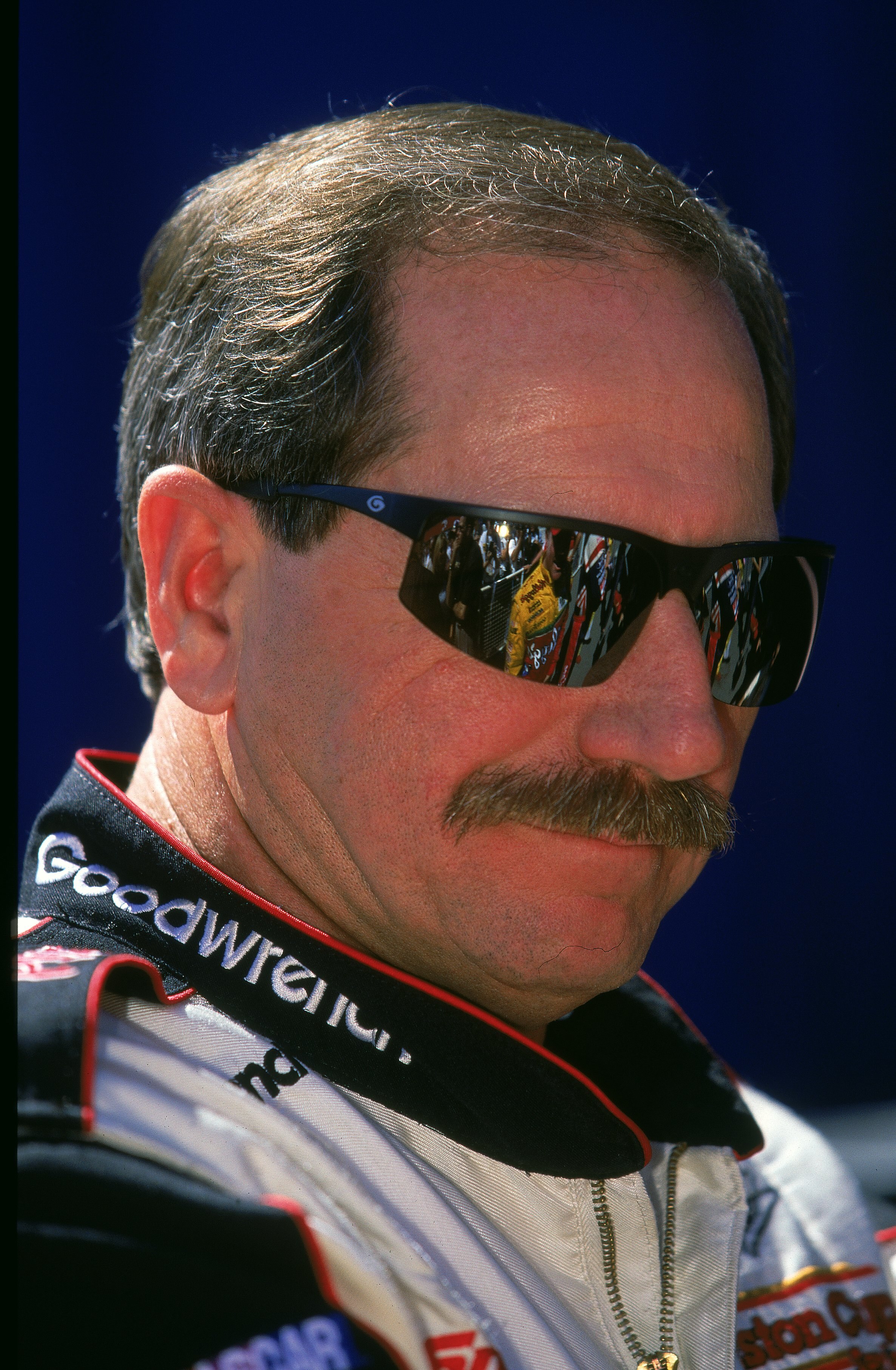 30 Apr 2000: Dale Earnhardt Sr. #3 is watching the action during the NAPA Auto Parts 500, Part of the NASCAR Winston Cup Series, at the California Speedway in Fontana, California. Mandatory Credit: Donald Miralle  /Allsport