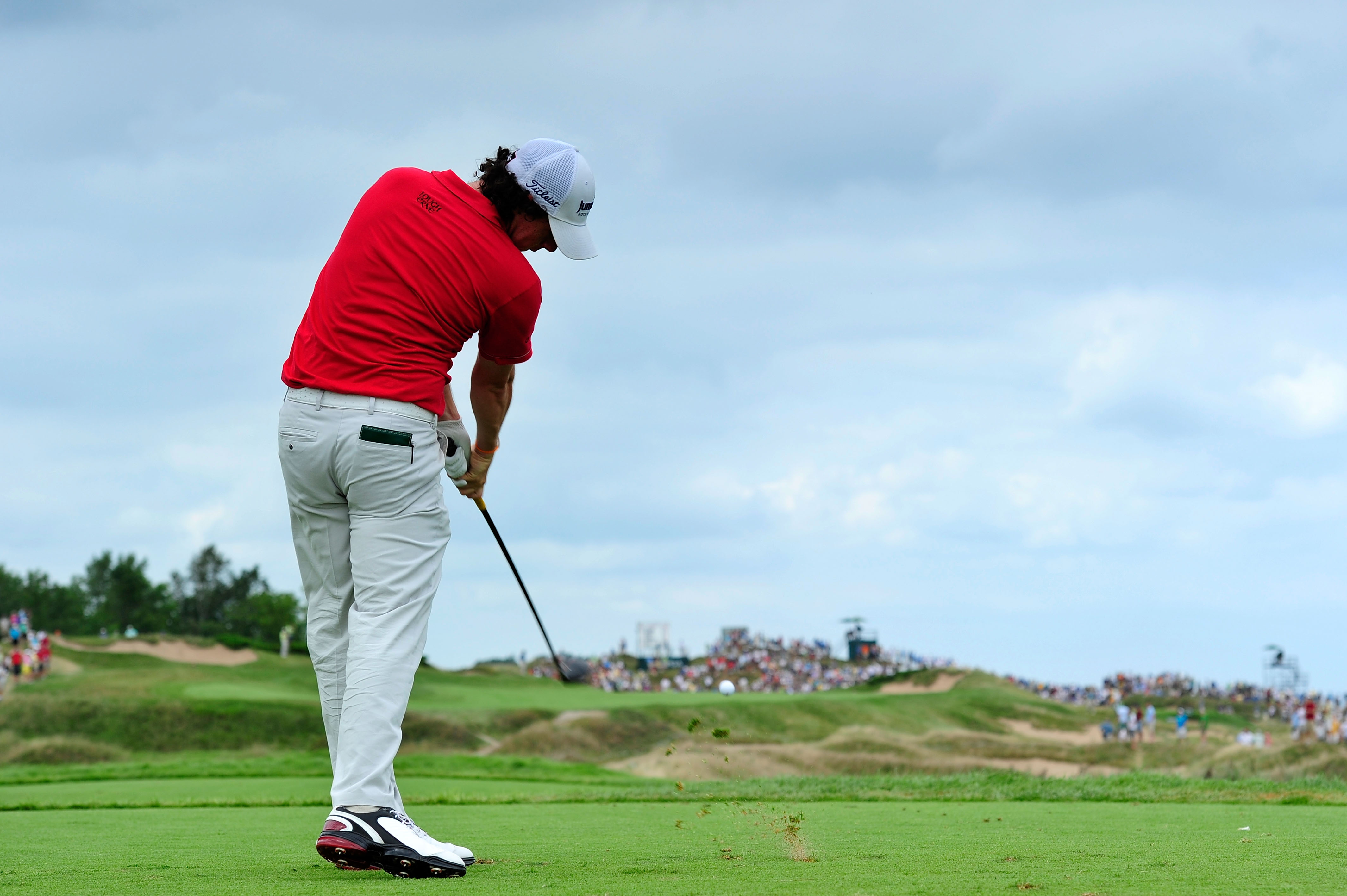 KOHLER, WI - AUGUST 14:  Rory McIlroy of Northern Ireland hits his tee shot on the sixth hole during the third round of the 92nd PGA Championship on the Straits Course at Whistling Straits on August 14, 2010 in Kohler, Wisconsin.  (Photo by Stuart Frankli