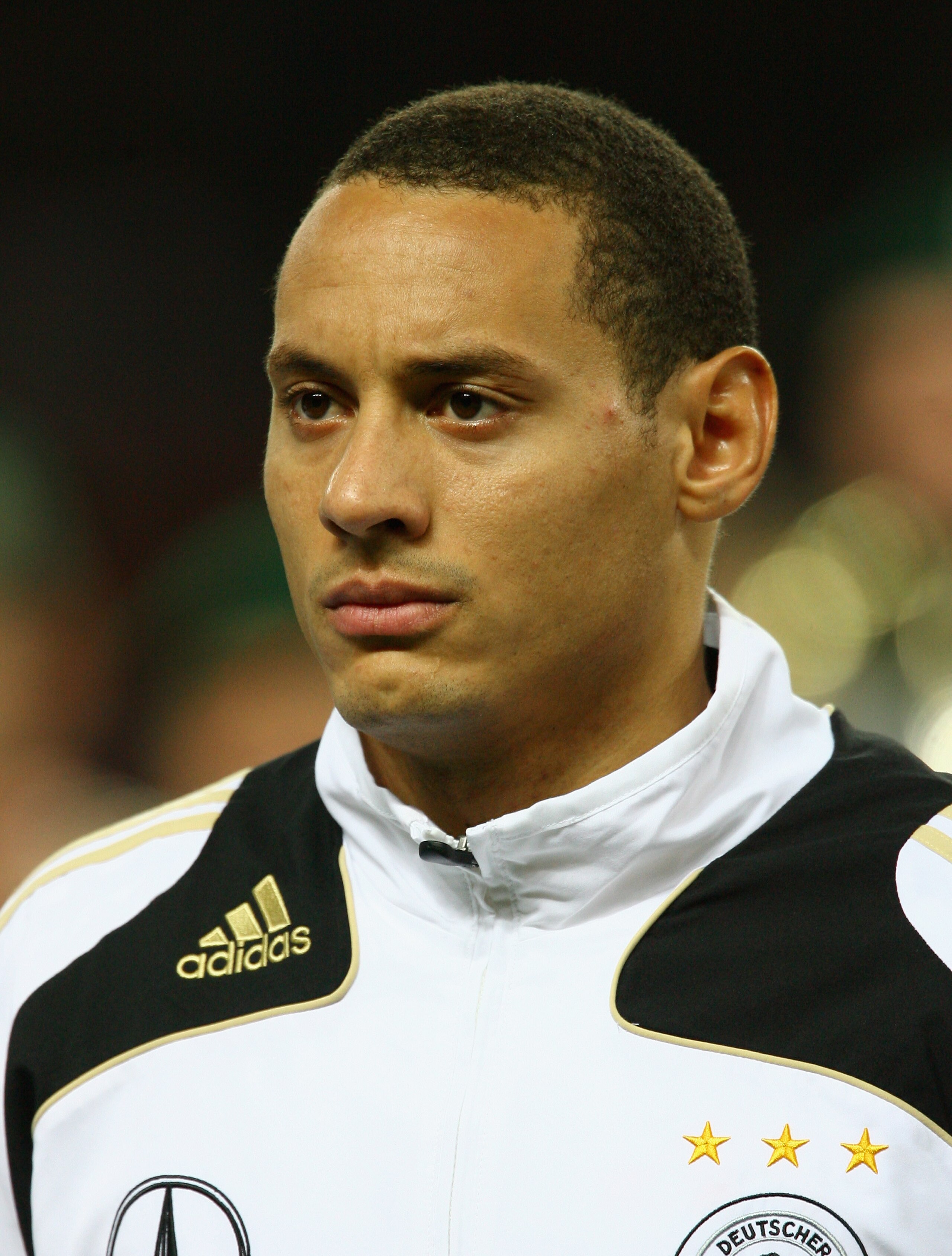 BERLIN - NOVEMBER 19: Jermaine Jones of Germany lines up prior to the International Friendly match between Germany and England at the Olympic Stadium on November 19, 2008 in Berlin, Germany. (Photo by Alex Livesey/Getty Images) BERLIN - NOVEMBER 19: Jermaine Jones of Germany lines up prior to the International Friendly match between Germany and England at the Olympic Stadium on November 19, 2008 in Berlin, Germany. (Photo by Alex Livesey/Getty Images)