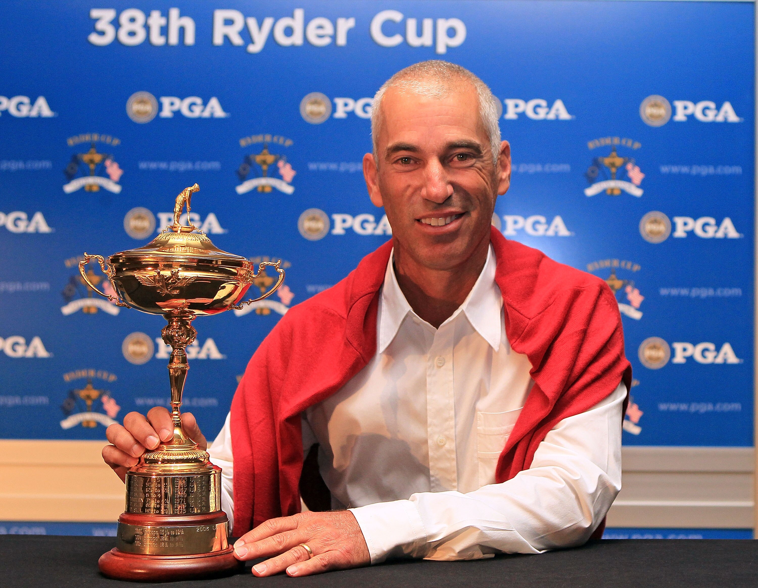 MILWAUKEE - AUGUST 16:  Corey Pavin team captain of the 2010 USA Ryder Cup attends a press conference on August 16, 2010 in Milwaukee, Wisconsin.  (Photo by Andy Lyons/Getty Images)