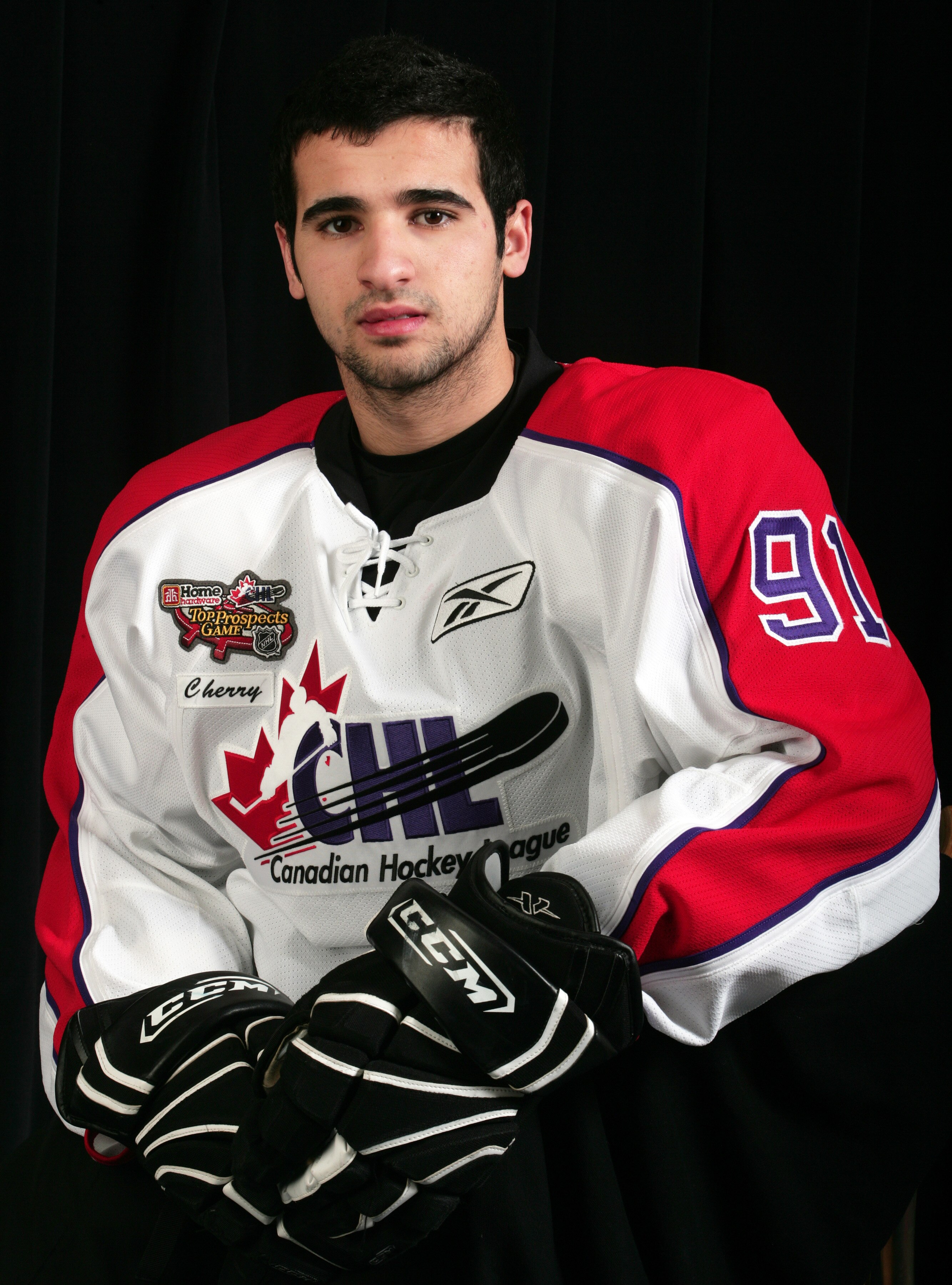 OSHAWA, ON -   Nazem Kadri #91 of Team Cherry poses for a head shot prior to the 2009 Home Hardware CHL/NHL Top Prospects Game on wednesday January 14, 2009 at the General Motors Centre in Oshawa, Ontario. Kadri plays for the London Knights (OHL). (Photo 