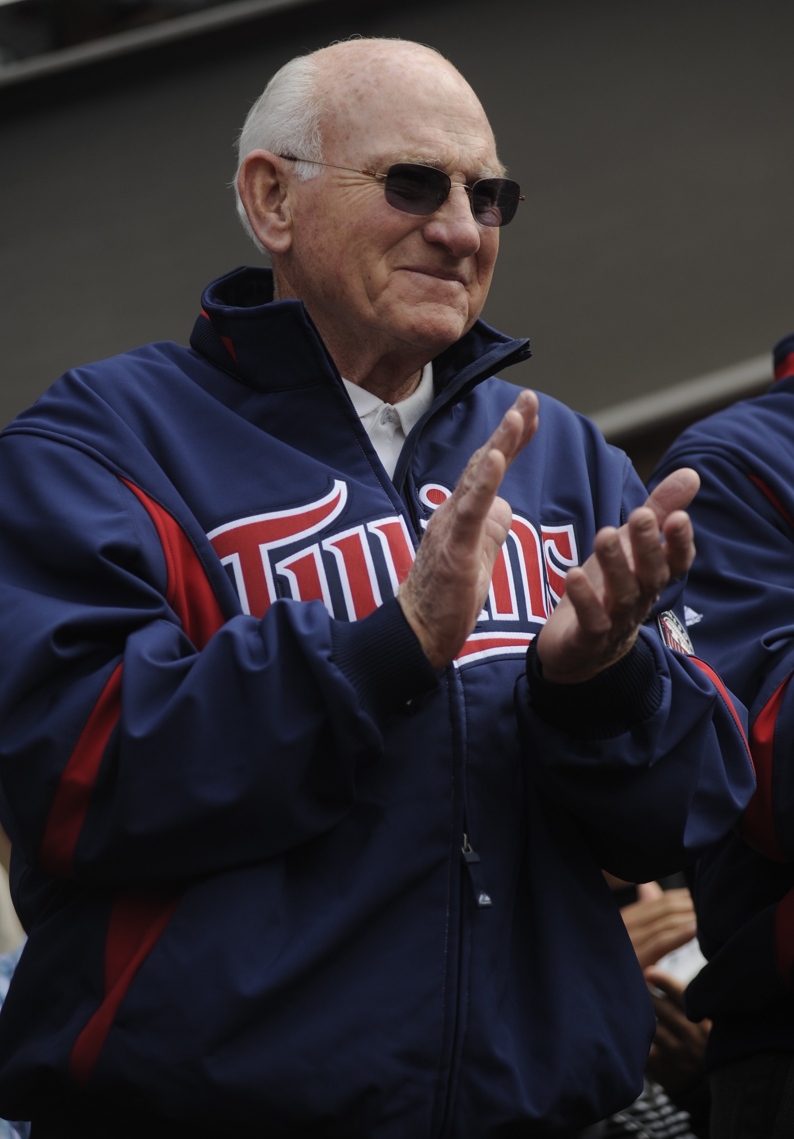 MINNEAPOLIS, MN - APRIL 12: Hall of Famer Harmon Killebrew of the Minnesota Twins at the Kirby Puckett statue unveiling prior to a game between the Boston Red Sox and Minnesota Twins during the Twins home opener at Target Field on April 12, 2010 in Minnea