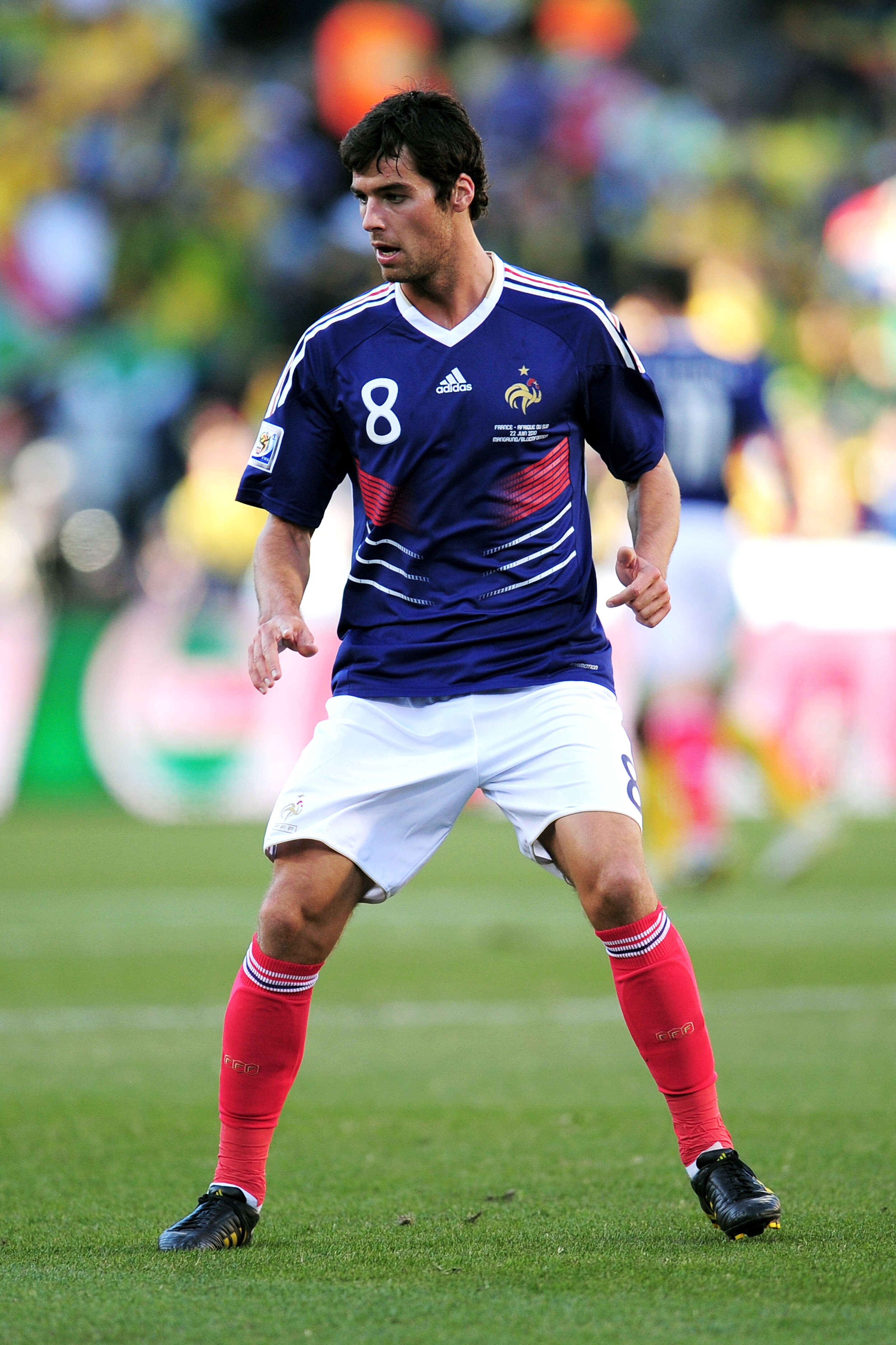 BLOEMFONTEIN, SOUTH AFRICA - JUNE 22:  Yoann Gourcuff of France in action during the 2010 FIFA World Cup South Africa Group A match between France and South Africa at the Free State Stadium on June 22, 2010 in Mangaung/Bloemfontein, South Africa.  (Photo 