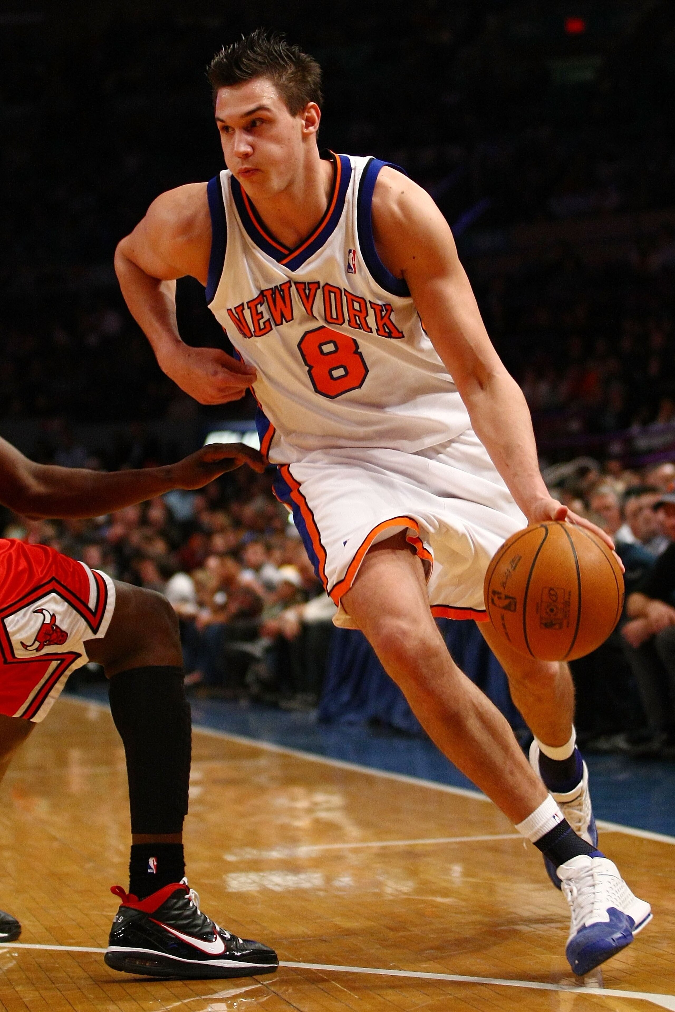 NEW YORK - DECEMBER 22:  Danilo Gallinari #8 of the New York Knicks drives to the basket against the Chicago Bulls at Madison Square Garden on December 22, 2009 in New York City. NOTE TO USER: User expressly acknowledges and agrees that, by downloading an