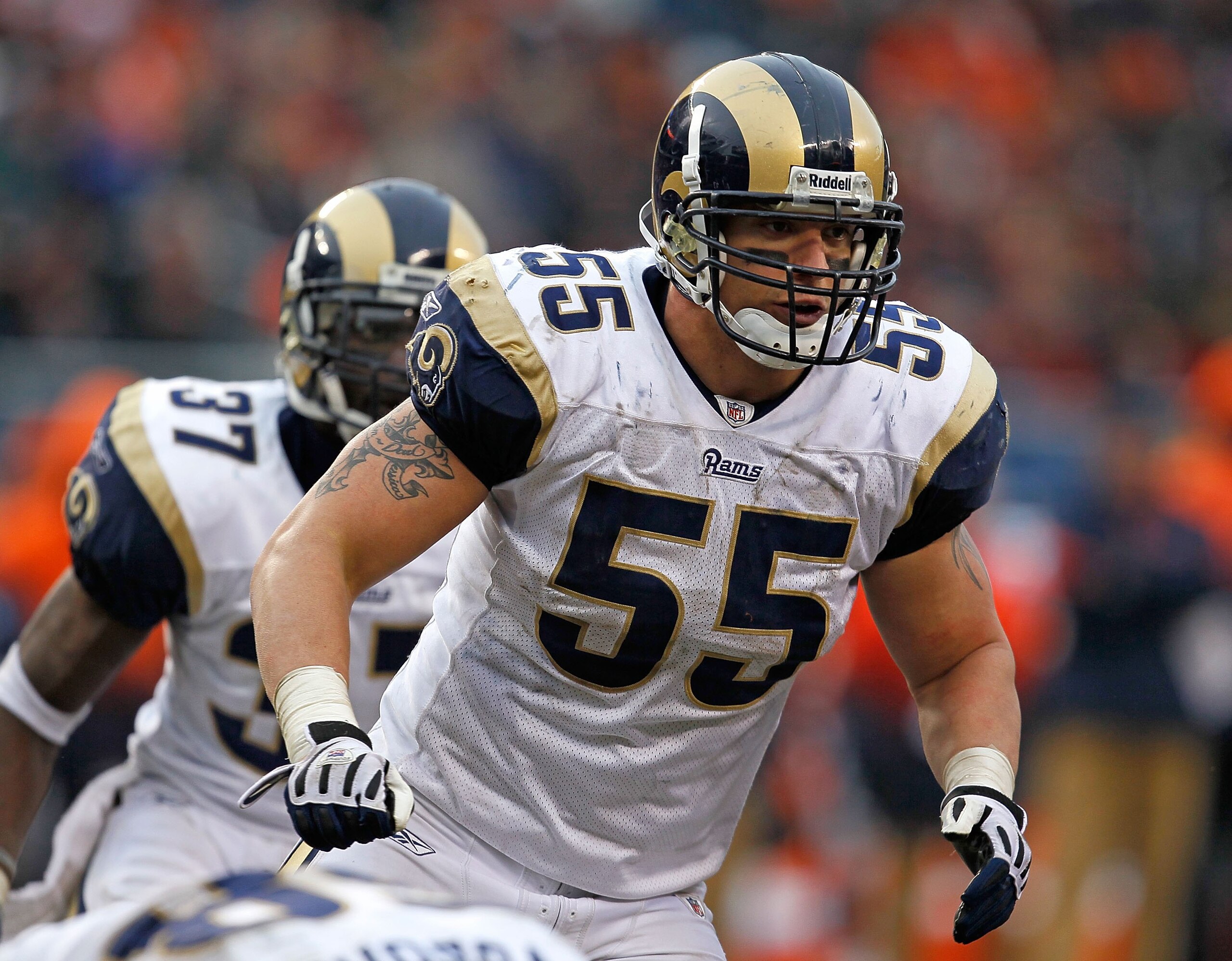 CHICAGO - DECEMBER 06: James Laurinaitis #55 of the St. Louis Rams plays against the Chicago Bears at Soldier Field on December 6, 2009 in Chicago, Illinois. The Bears defeated the Rams 17-9. (Photo by Jonathan Daniel/Getty Images) CHICAGO - DECEMBER 06: James Laurinaitis #55 of the St. Louis Rams plays against the Chicago Bears at Soldier Field on December 6, 2009 in Chicago, Illinois. The Bears defeated the Rams 17-9. (Photo by Jonathan Daniel/Getty Images)