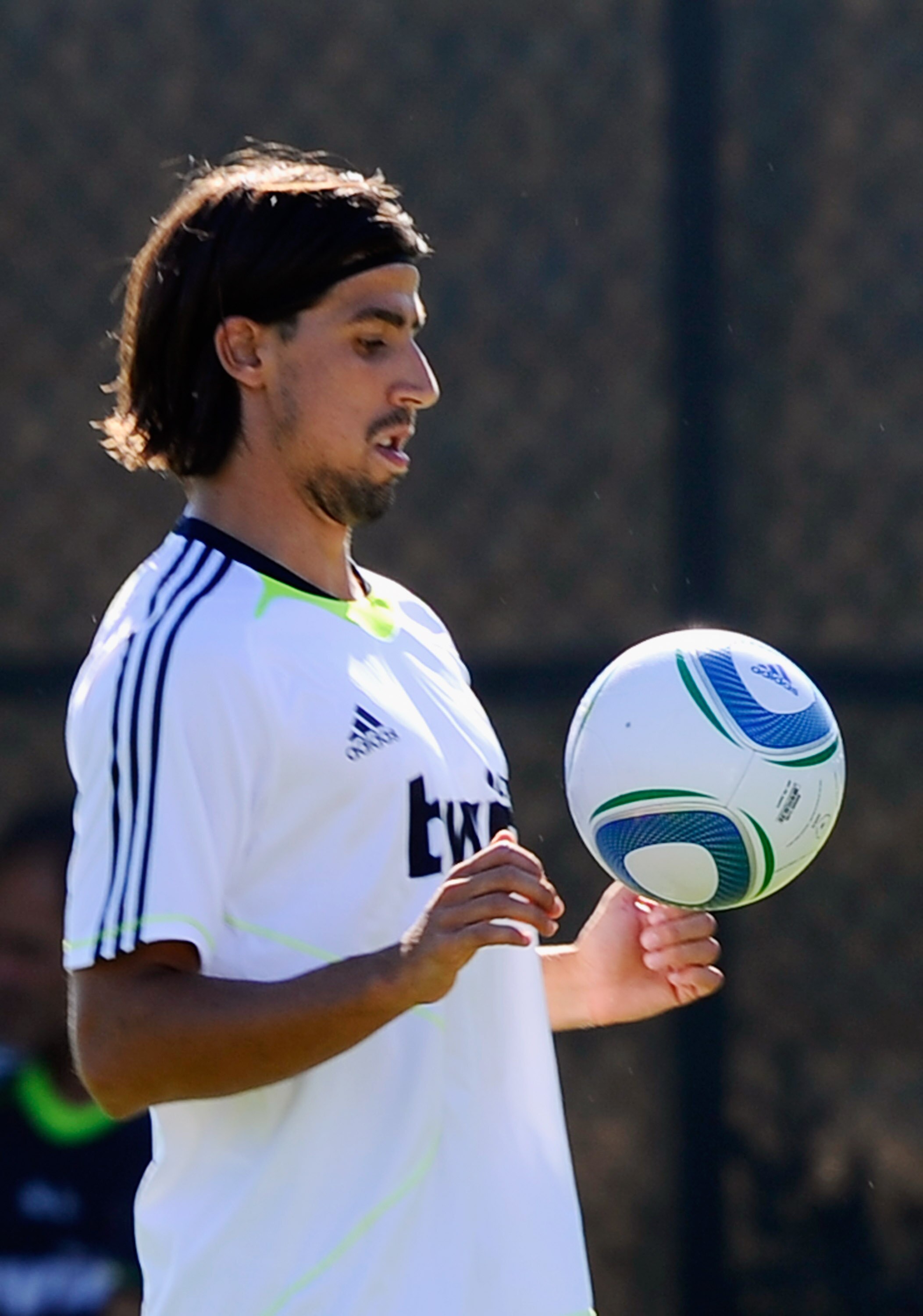 LOS ANGELES, CA - AUGUST 03:  Sami Khedira of Real Madrid controls the ball during training session on the campus of UCLA on August 3, 2010 in Los Angeles, California. Real Madrid will play Club America of Mexico in San Francisco, California, on August 4
