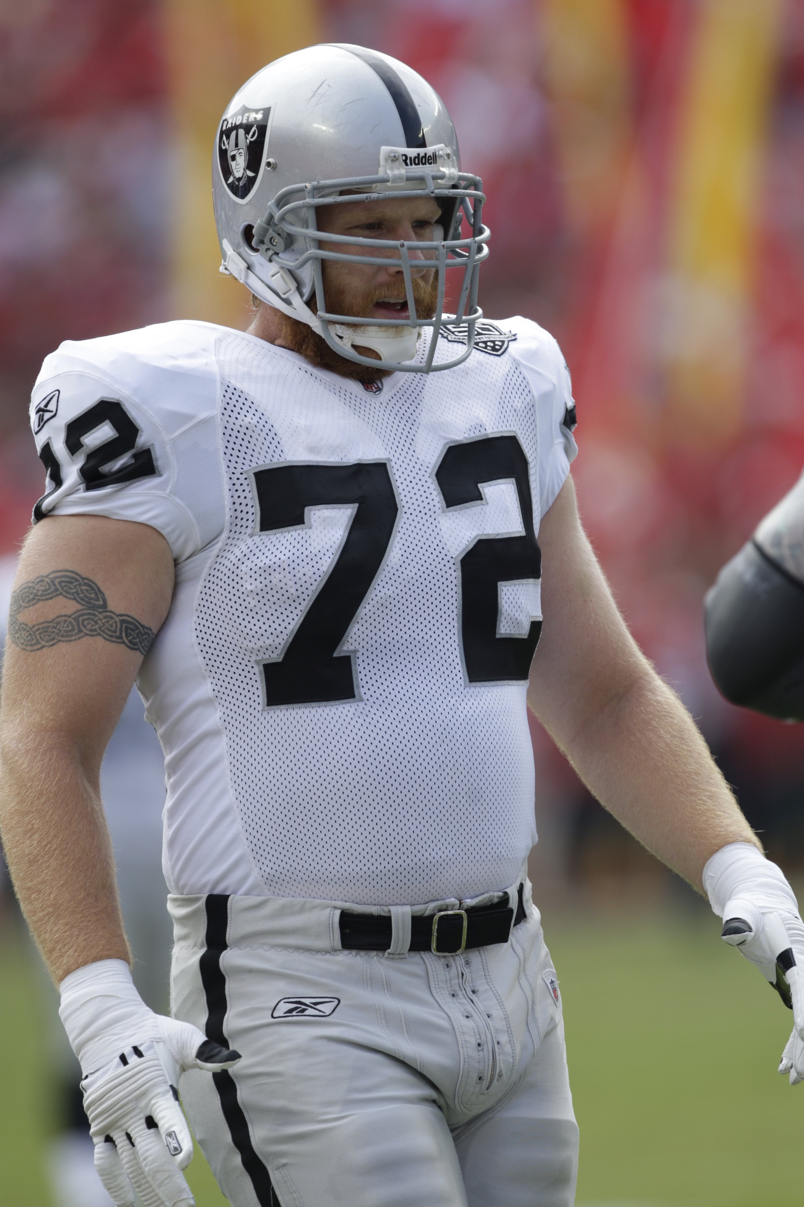 KANSAS CITY, MO - SEPTEMBER 20: Erik Pears #72 of the Oakland Raiders looks on during the game against the Kansas City Chiefs at Arrowhead Stadium on September 20, 2009 in Kansas City, Missouri. (Photo by Jamie Squire/Getty Images) KANSAS CITY, MO - SEPTEMBER 20: Erik Pears #72 of the Oakland Raiders looks on during the game against the Kansas City Chiefs at Arrowhead Stadium on September 20, 2009 in Kansas City, Missouri. (Photo by Jamie Squire/Getty Images)