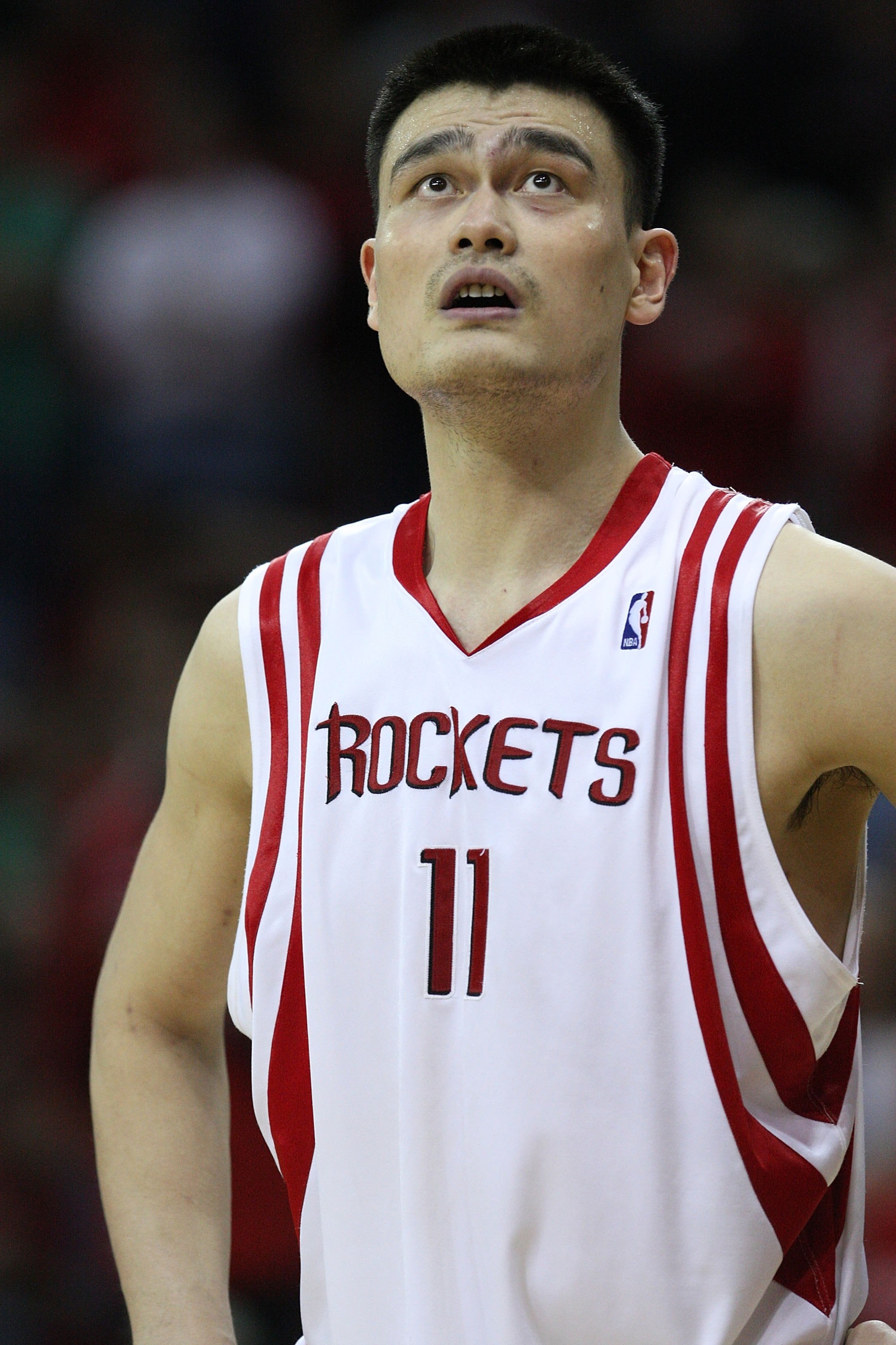 HOUSTON - APRIL 26: Center Yao Ming #11 of the Houston Rockets during play against the Portland Trail Blazers in Game Four of the Western Conference Quarterfinals during the 2009 NBA Playoffs at Toyota Center on April 26, 2009 in Houston, Texas. NOTE TO HOUSTON - APRIL 26: Center Yao Ming #11 of the Houston Rockets during play against the Portland Trail Blazers in Game Four of the Western Conference Quarterfinals during the 2009 NBA Playoffs at Toyota Center on April 26, 2009 in Houston, Texas. NOTE TO