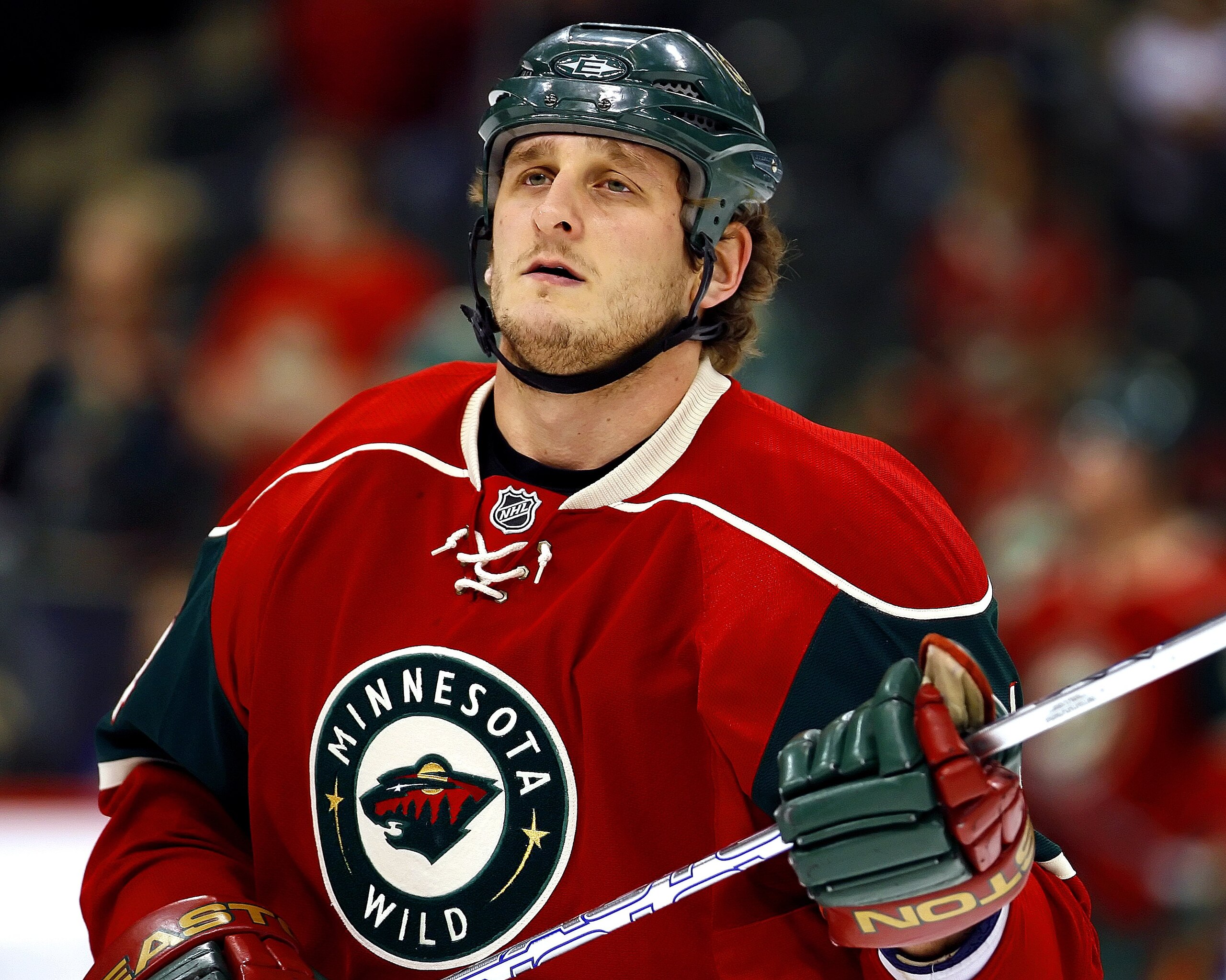 ST. PAUL, MN - MARCH 22: Derek Boogaard #24 of the Minnesota Wild skates in warmups before a game against the Edmonton Oilers on March 22, 2009 at the Xcel Energy Center in St. Paul, Minnesota. (Photo by Scott A. Schneider/Getty Images)