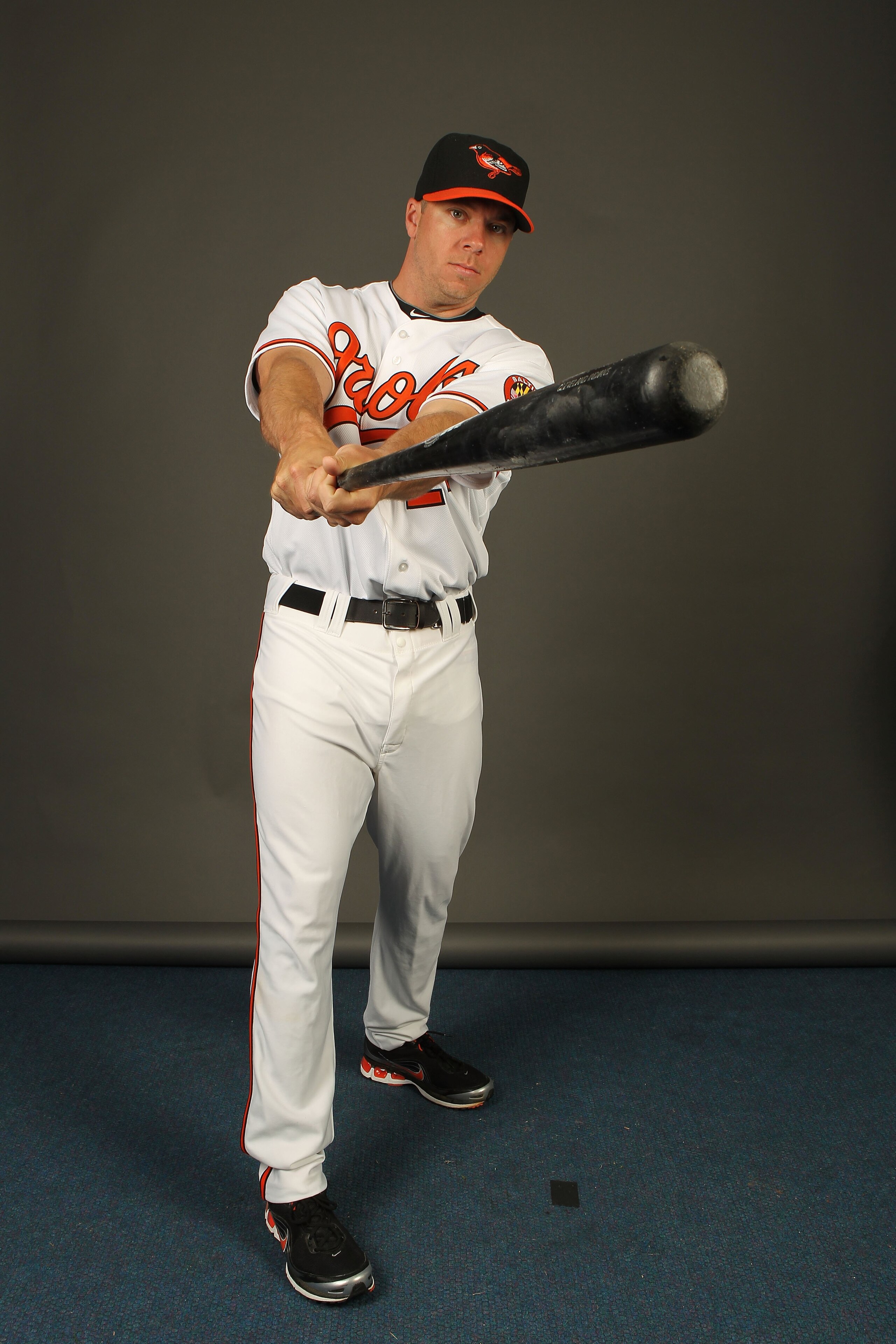 SARASOTA, FL - FEBRUARY 27:  Michael Aubrey #24 of the Baltimore Orioles poses for a photo during Spring Training Media Photo Day at Ed Smith Stadium  on February 27, 2010 in Sarasota, Florida.  (Photo by Nick Laham/Getty Images)