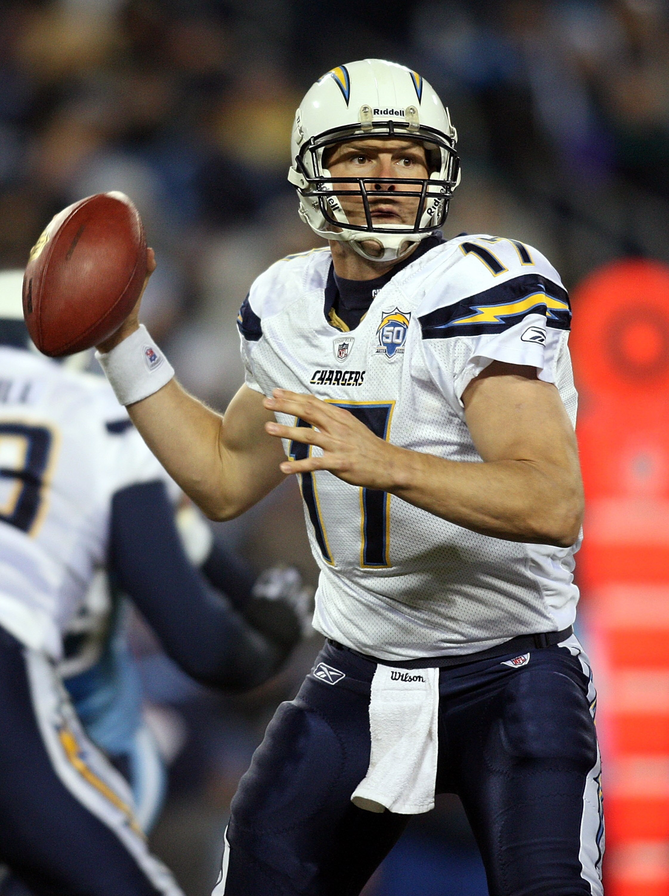 NASHVILLE, TN - DECEMBER 25: Philip Rivers #17 of the San Diego Chargers drops back to pass against the Tennessee Titans on December 25, 2009 at LP Field in Nashville, Tennessee. (Photo by Rex Brown/Getty Images)