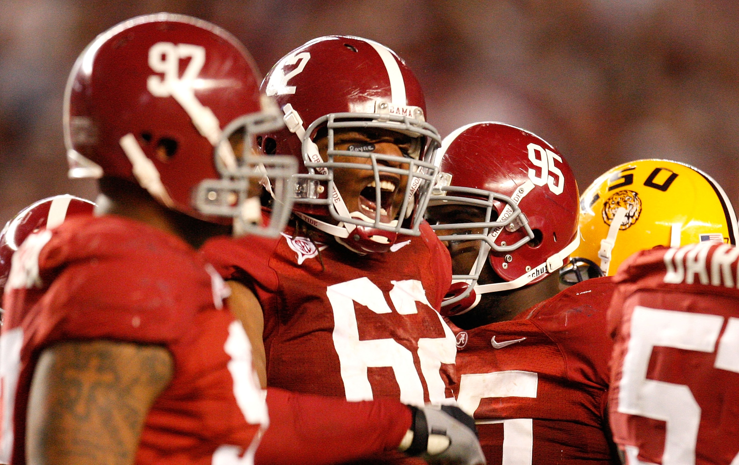 TUSCALOOSA, AL - NOVEMBER 07: Terrence Cody #62 of the Alabama Crimson Tide celebrates a defensive stop against the Louisiana State University Tigers at Bryant-Denny Stadium on November 7, 2009 in Tuscaloosa, Alabama. (Photo by Kevin C. Cox/Getty Images TUSCALOOSA, AL - NOVEMBER 07: Terrence Cody #62 of the Alabama Crimson Tide celebrates a defensive stop against the Louisiana State University Tigers at Bryant-Denny Stadium on November 7, 2009 in Tuscaloosa, Alabama. (Photo by Kevin C. Cox/Getty Images