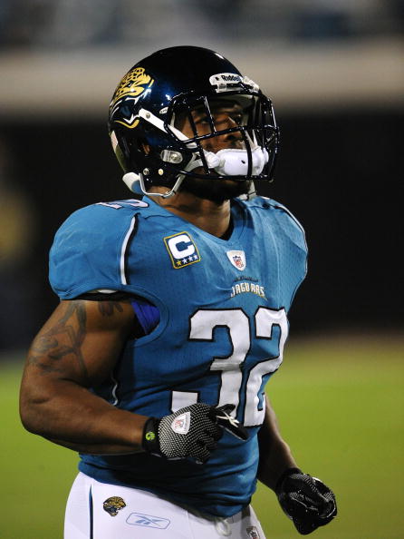 JACKSONVILLE, FL - DECEMBER 17:  Maurice Jones-Drew #32 of the Jacksonville Jaguars looks on during warm ups against the Indianapolis Colts at Jacksonville Municipal Stadium on December 17, 2009 in Jacksonville, Florida.  (Photo by Sam Greenwood/Getty Ima