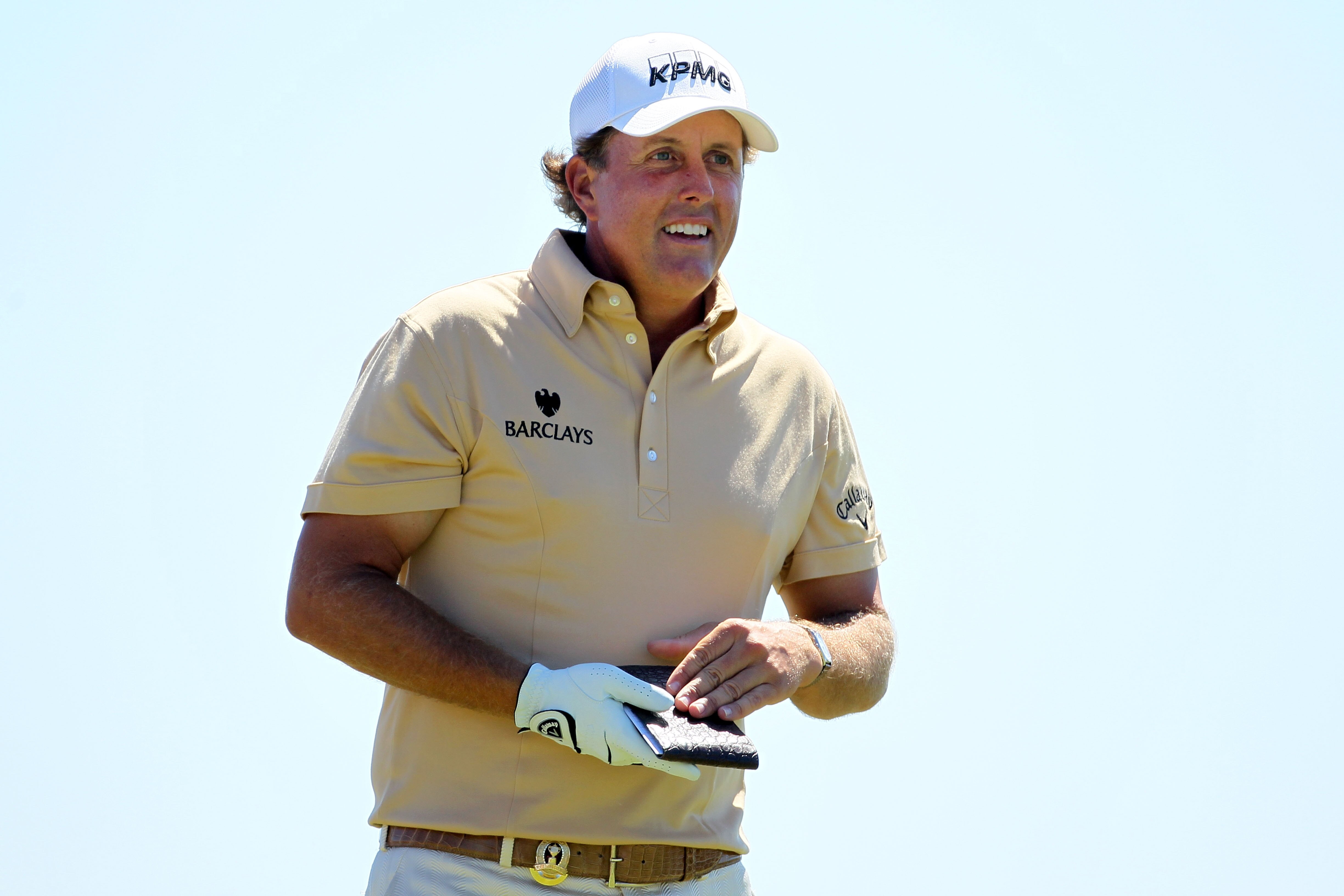 KOHLER, WI - AUGUST 15:  Phil Mickelson looks on from the ninth hole during the final round of the 92nd PGA Championship on the Straits Course at Whistling Straits on August 15, 2010 in Kohler, Wisconsin.  (Photo by Andy Lyons/Getty Images)
