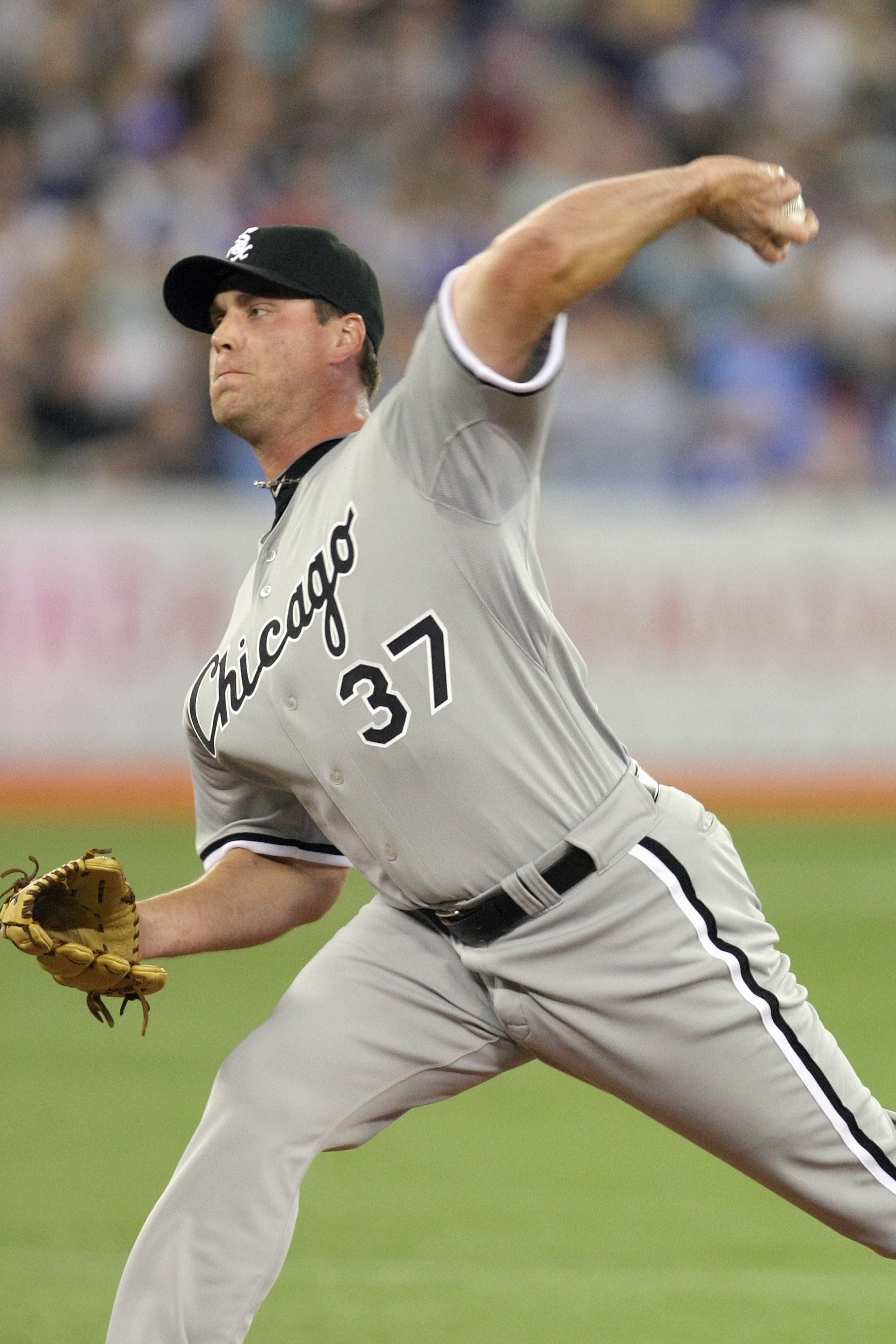 TORONTO - APRIL 12:  Matt Thornton #37 of the Chicago White Sox pitches against the Toronto Blue Jays during their MLB game at the Rogers Centre on April 12, 2010 in Toronto, Ontario. (Photo By Dave Sandford/Getty Images)