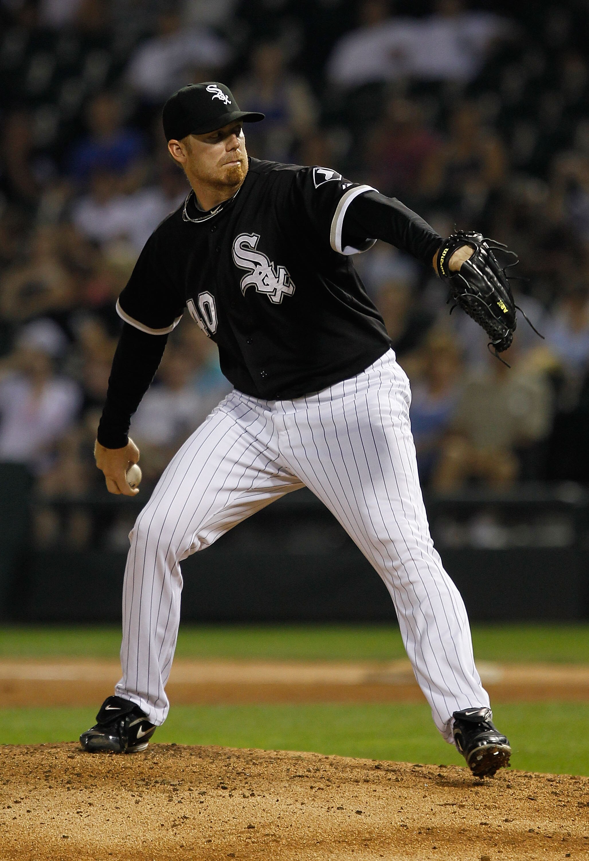 CHICAGO - JULY 07: J.J. Putz #40 of the Chicago White Sox pitches against the Los Angeles Angels of Anaheim at U.S. Cellular Field on July 7, 2010 in Chicago, Illinois. The White Sox defeated the Angels 5-2. (Photo by Jonathan Daniel/Getty Images)