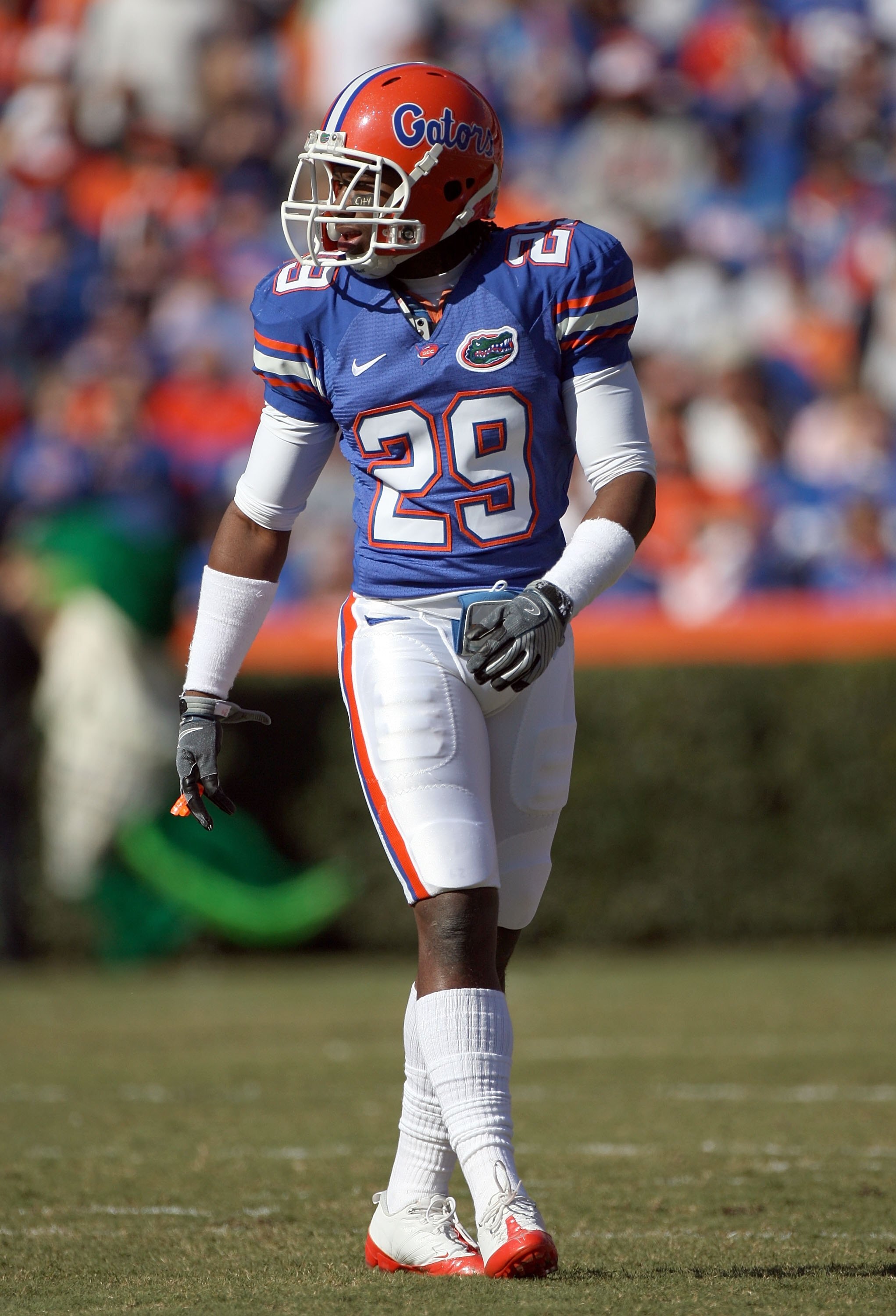 GAINESVILLE, FL - NOVEMBER 22:  Janoris Jenkins #29 of the Florida Gators runs for yardage during the game against the Citadel Bulldogs at Ben Hill Griffin Stadium on November 22, 2008 in Gainesville, Florida.  (Photo by Sam Greenwood/Getty Images)