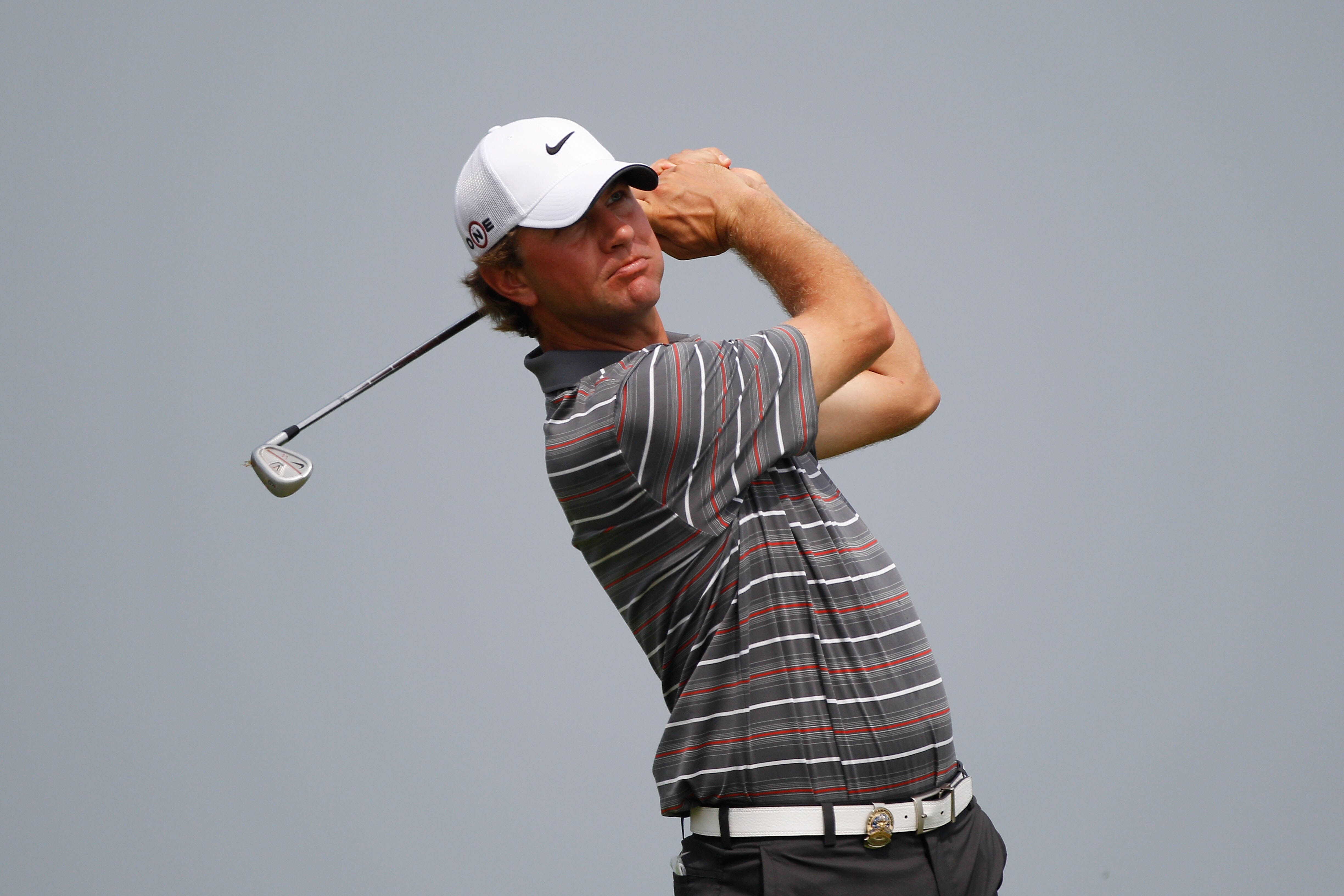 KOHLER, WI - AUGUST 10:  Lucas Glover in action during a practice round prior to the start of the 92nd PGA Championship on the Straits Course at Whistling Straits on August 10, 2010 in Kohler, Wisconsin.  (Photo by Chris Graythen/Getty Images)