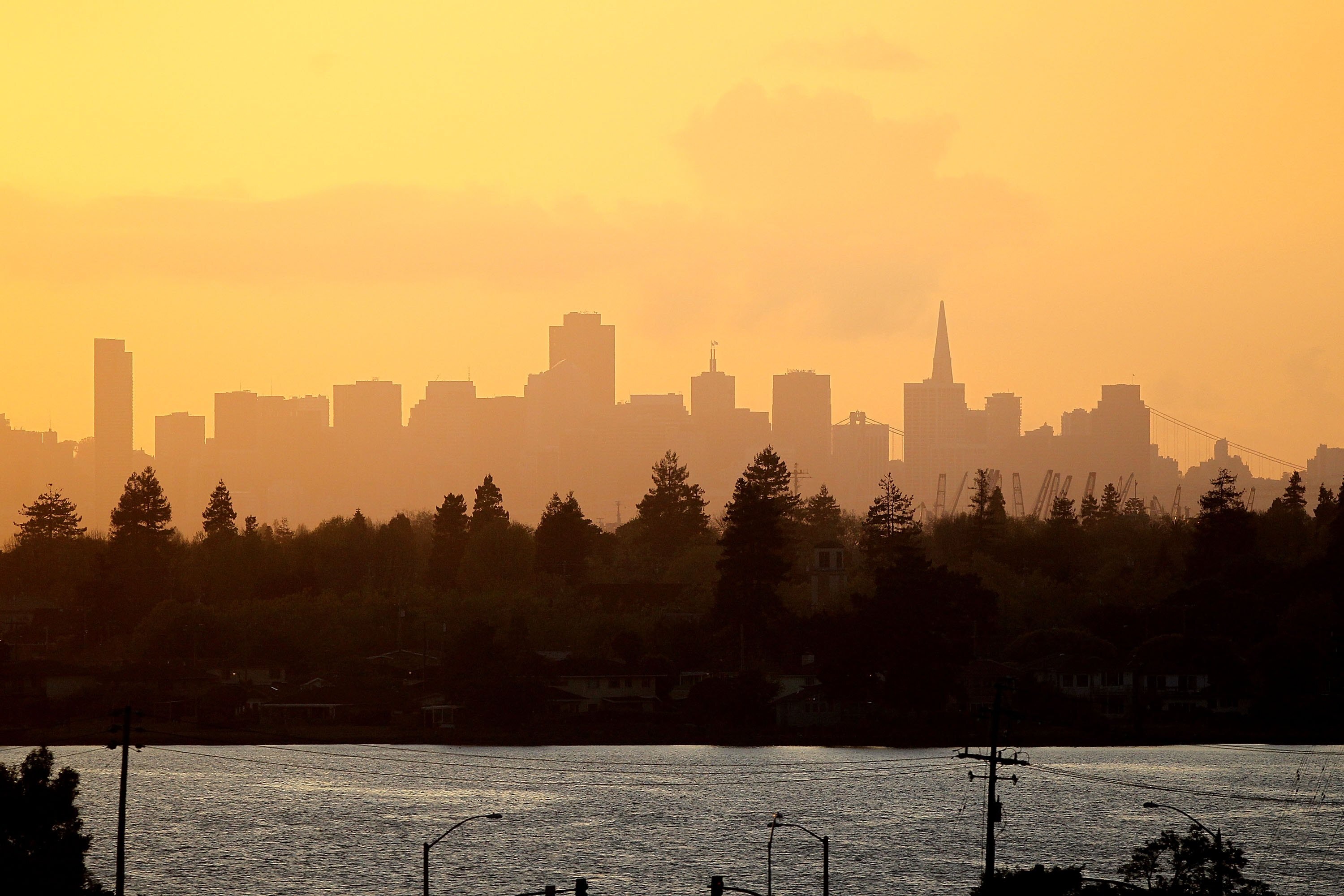 OAKLAND, CA - APRIL 05: A general view of San Francisco during the Oakland Athletics and the Seattle Mariners Opening Day game at the Oakland-Alameda County Coliseum on April 5, 2010 in Oakland, California. (Photo by Jed Jacobsohn/Getty Images)