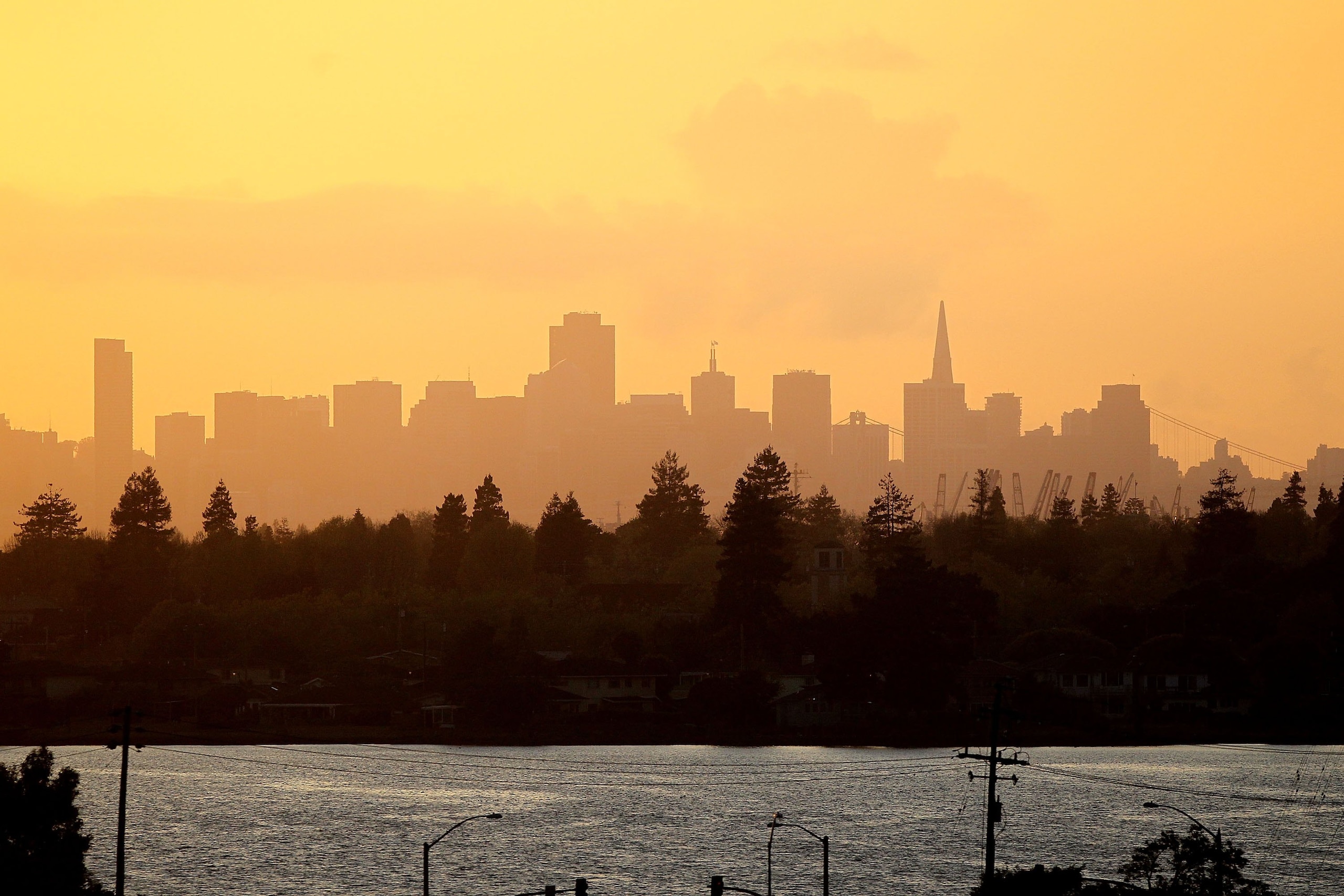 OAKLAND, CA - APRIL 05: A general view of San Francisco during the Oakland Athletics and the Seattle Mariners Opening Day game at the Oakland-Alameda County Coliseum on April 5, 2010 in Oakland, California. (Photo by Jed Jacobsohn/Getty Images)