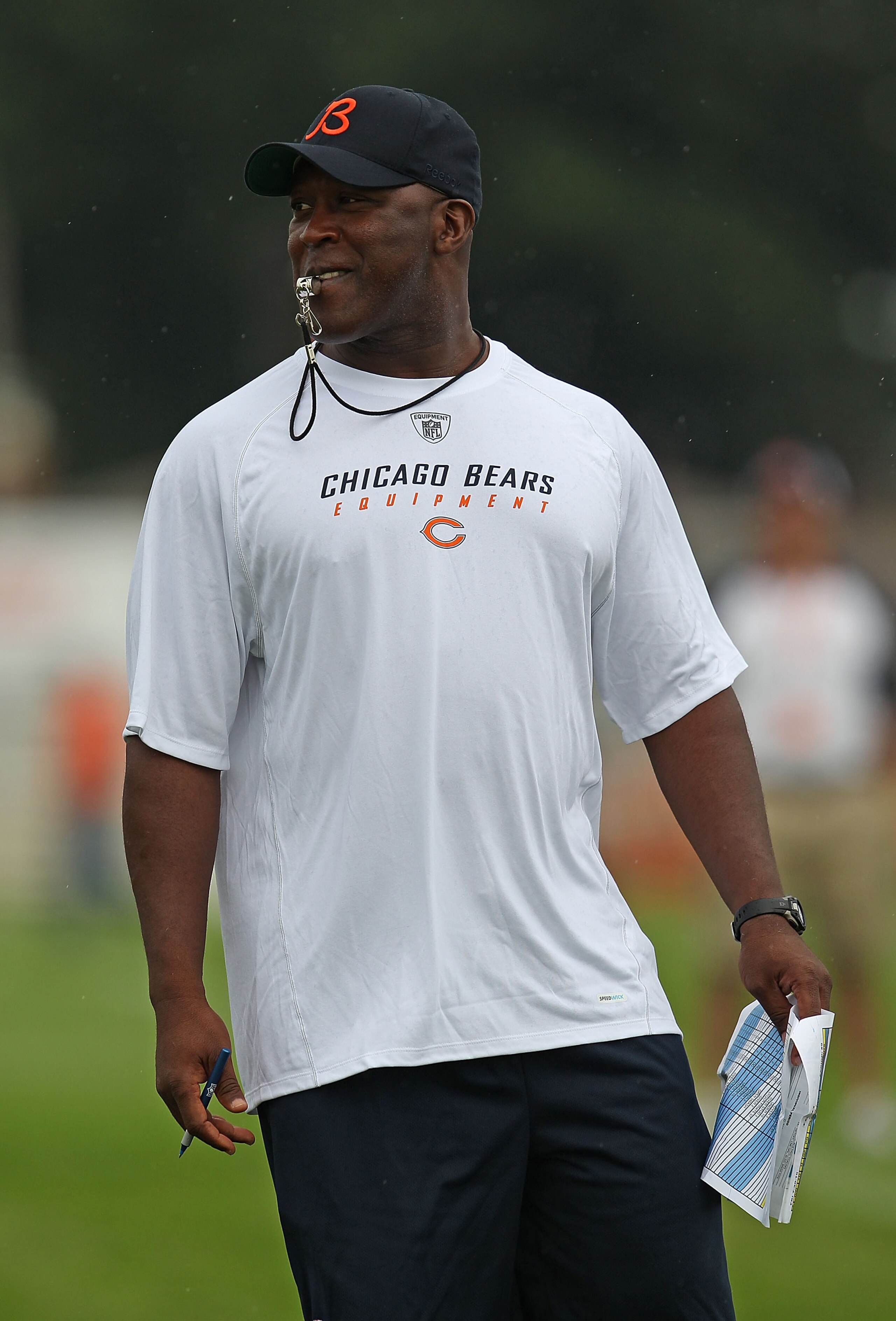 BOURBONNAIS, IL - JULY 30: Head coach Lovie Smith of the Chicago Bears blows his whistle during a summer training camp practice at Olivet Nazarene University on July 30, 2010 in Bourbonnais, Illinois. (Photo by Jonathan Daniel/Getty Images) BOURBONNAIS, IL - JULY 30: Head coach Lovie Smith of the Chicago Bears blows his whistle during a summer training camp practice at Olivet Nazarene University on July 30, 2010 in Bourbonnais, Illinois. (Photo by Jonathan Daniel/Getty Images)