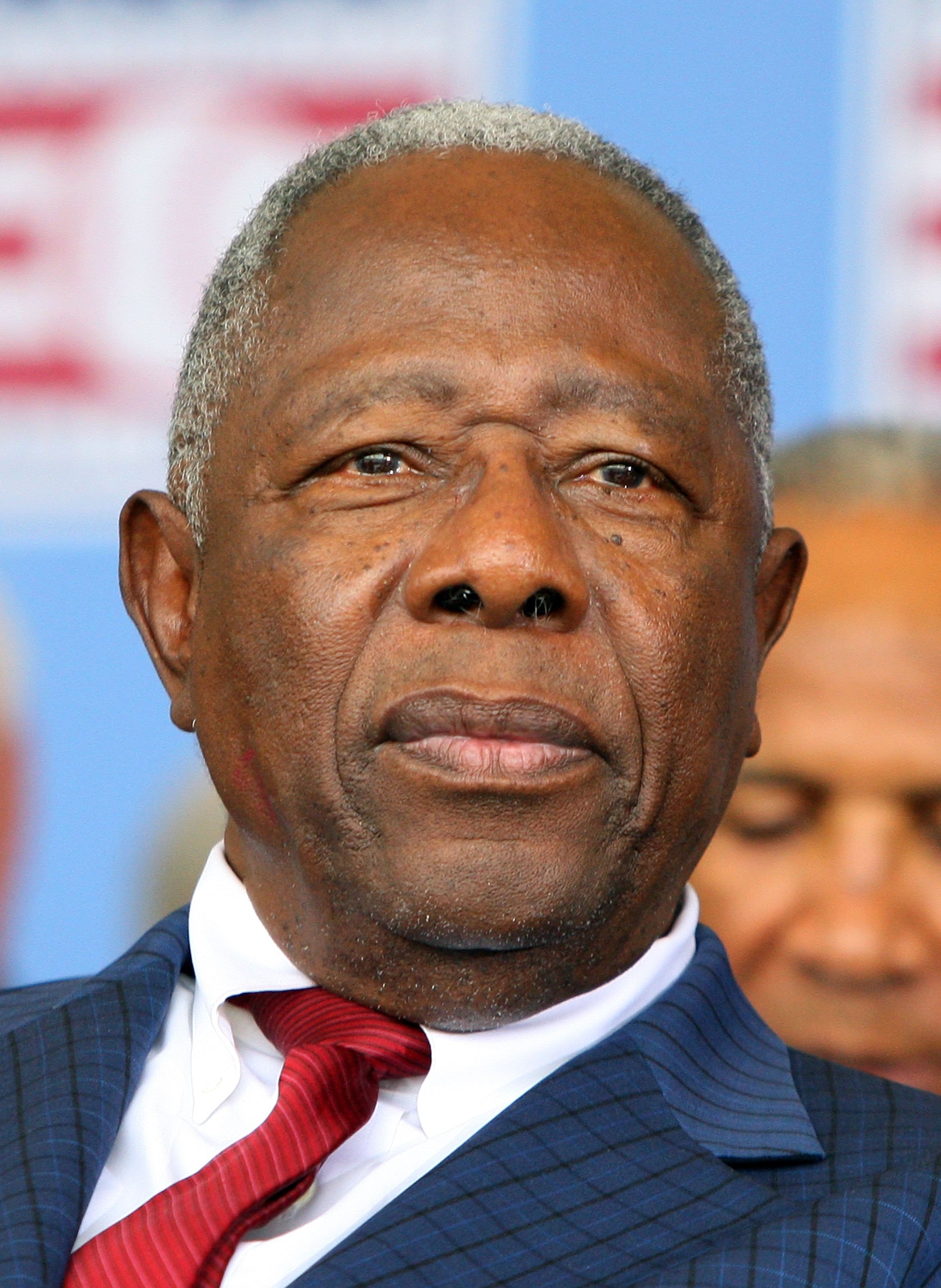 COOPERSTOWN, NY - JULY 26:  Baseball icon Hank Aaron looks on at Clark Sports Center during the 2009  Baseball Hall of Fame induction ceremony on July 26, 2009 in Cooperstown, New York.  (Photo by Jim McIsaac/Getty Images)