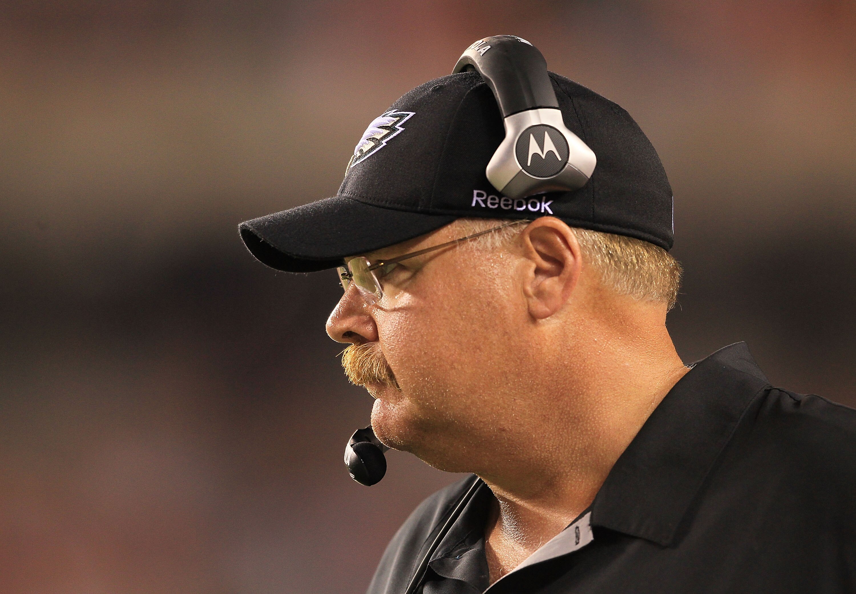 CINCINNATI - AUGUST 20:  Andy Reid the Head coach of the Philadelphia Eagles is pictured during the NFL preseason game against the Cincinnati Bengals at Paul Brown Stadium on August 20, 2010 in Cincinnati, Ohio.  (Photo by Andy Lyons/Getty Images)