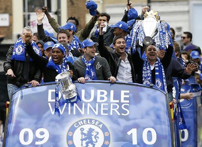 Chelsea squad With their Double