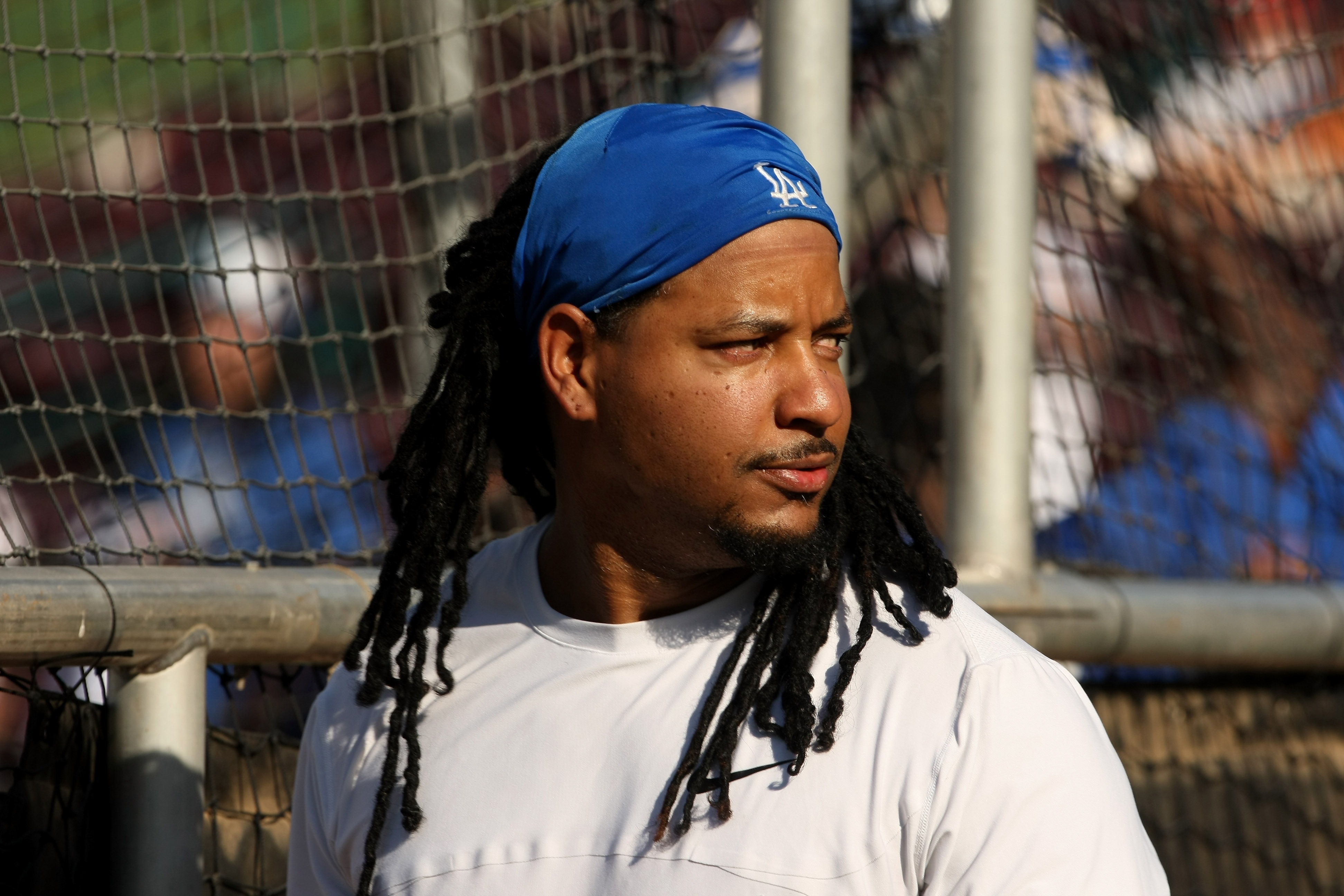 LAKE ELSINORE, CA - JUNE 27:  Manny Ramirez #99 of the Inland Empire 66ers takes batting practice before the game against the Lake Elsinore Storm on June 27, 2009 at the Lake Elsinore Diamond in Lake Elsinore, California. Ramirez is preparing for hsi retu