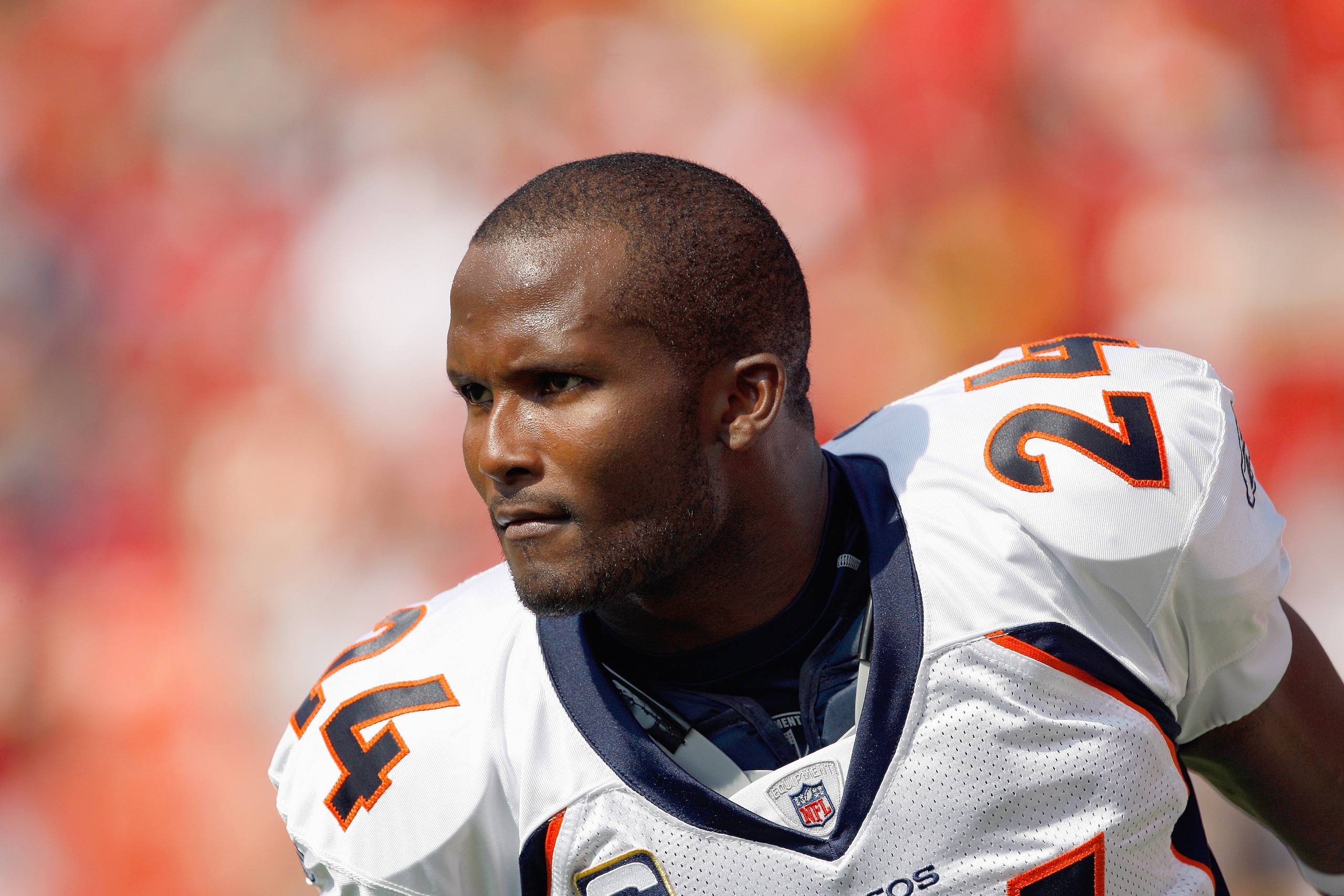 KANSAS CITY - SEPTEMBER 28:  Champ Bailey #24 of the Denver Broncos looks on the field before the game against the Kansas City Chiefs on September 28, 2008 at Arrowhead Stadium in Kansas City, Missouri. The Chiefs defeated the Broncos 33-19.  (Photo by: J
