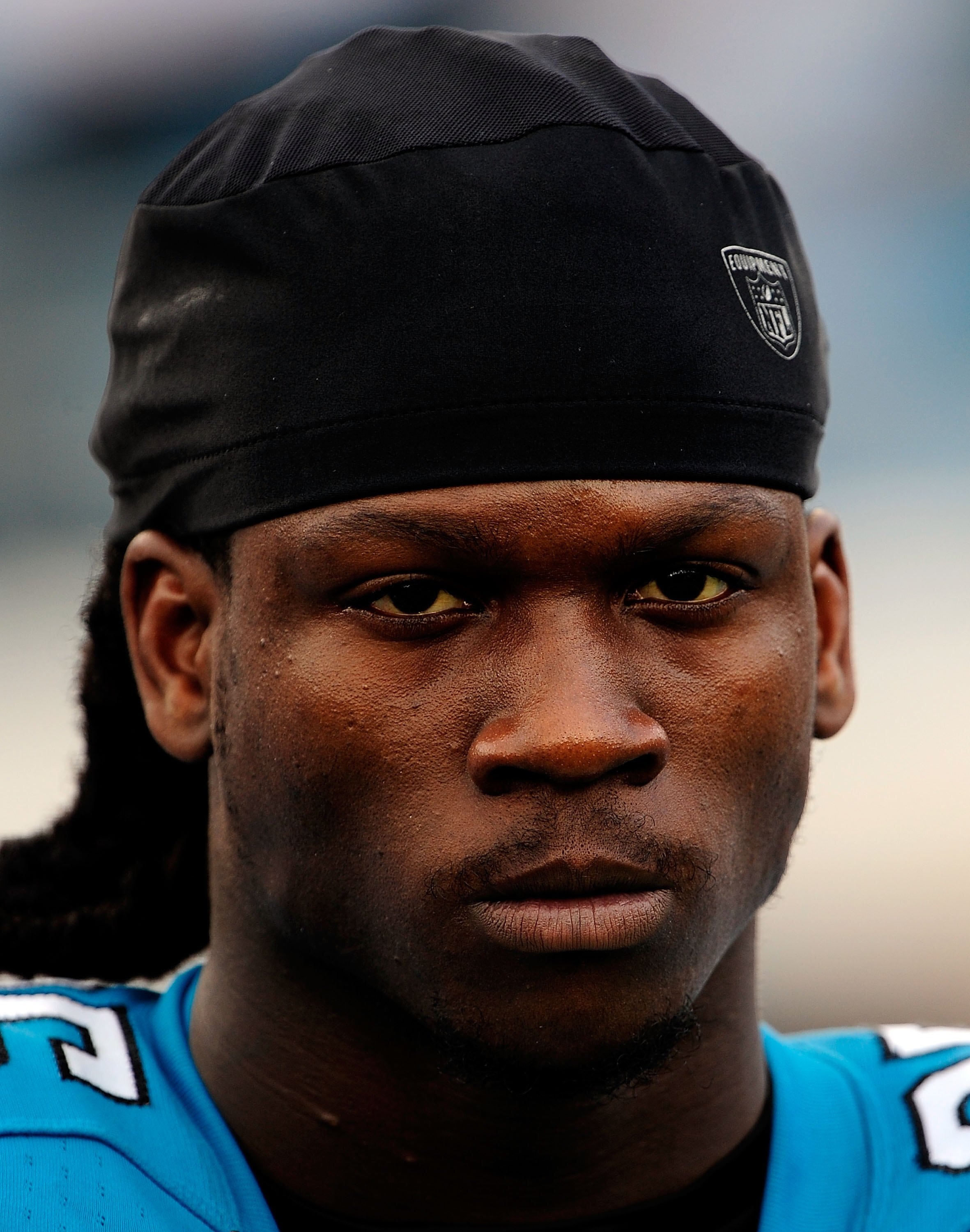 JACKSONVILLE, FL - DECEMBER 13:  Reggie Nelson #25 of the Jacksonville Jaguars stares at the camera during the game against the Miami Dolphins  at Jacksonville Municipal Stadium on December 13, 2009 in Jacksonville, Florida.  (Photo by Sam Greenwood/Getty