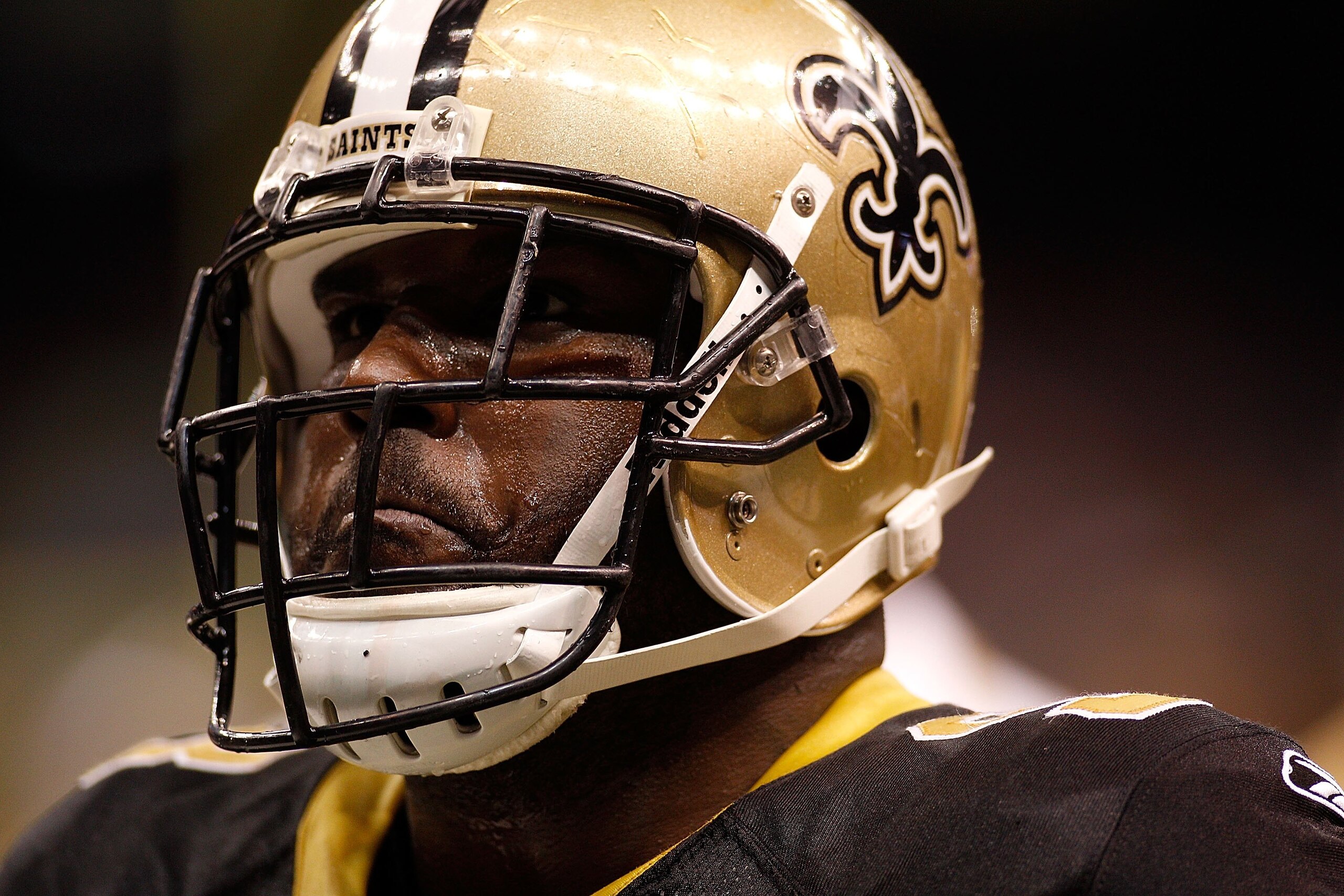 NEW ORLEANS - JANUARY 24:  Sedrick Ellis #98 of the New Orleans Saints looks on against the Minnesota Vikings during the NFC Championship Game at the Louisiana Superdome on January 24, 2010 in New Orleans, Louisiana. The Saints won 31-28 in overtime. (Pho