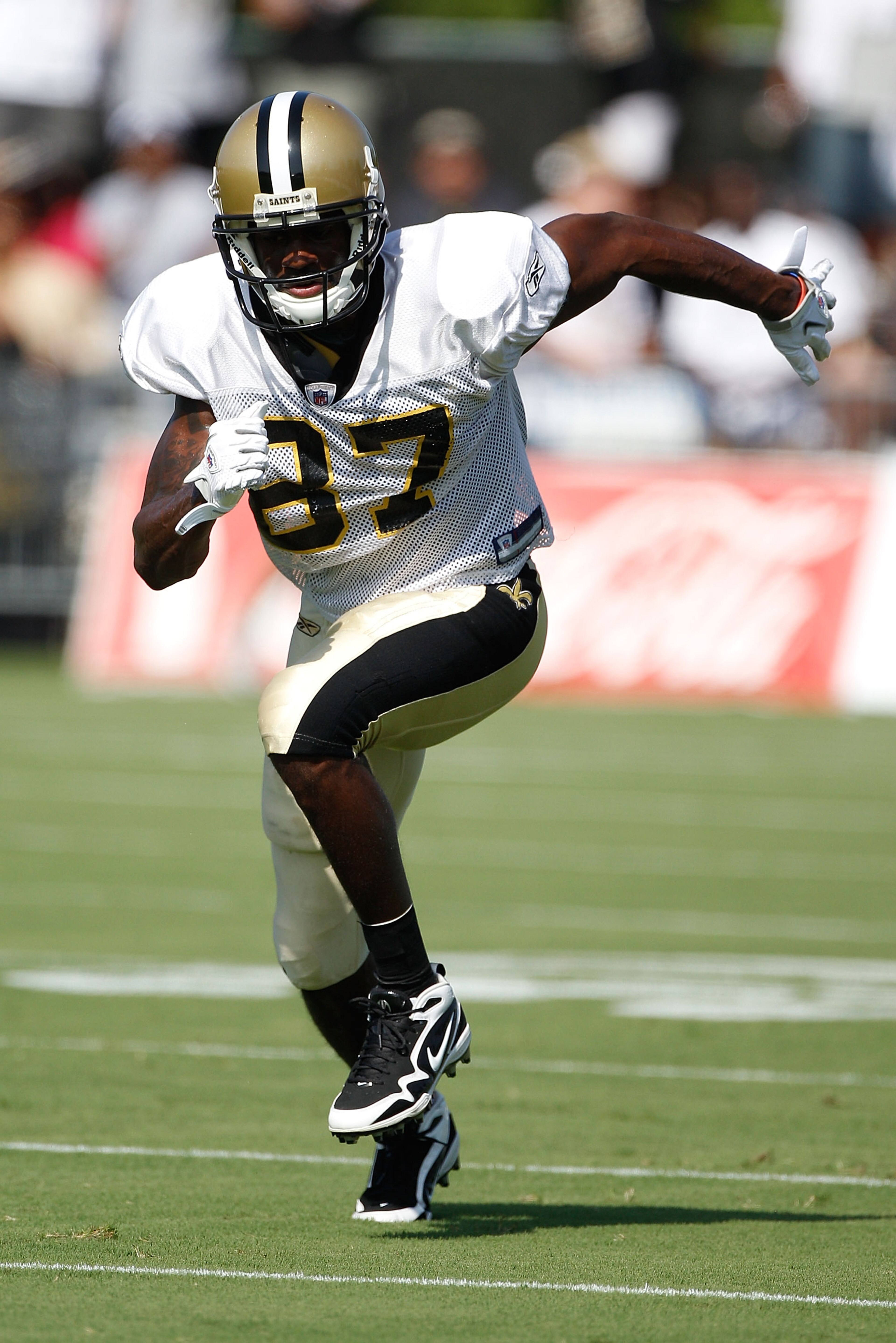 METAIRIE, LA - JULY 30:  Adrian Arrington #87 of the New Orleans Saints during training camp on July 30, 2010 in Metairie, Louisiana.  (Photo by Chris Graythen/Getty Images)